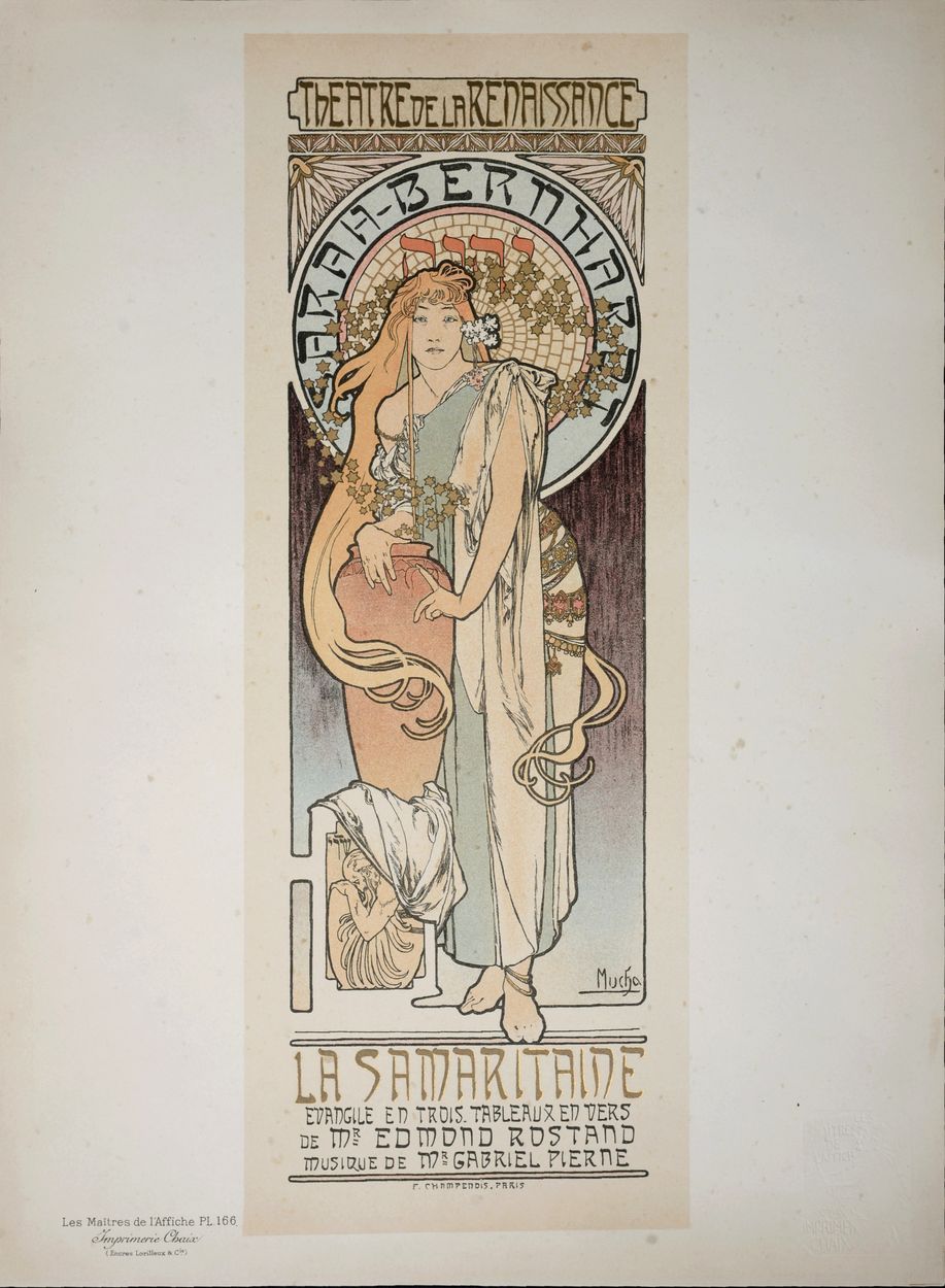 Alfons MUCHA 阿尔方斯-穆夏 (1860-1939)

撒玛利亚女人》，1899年

纬线纸上的石版画，用金色墨水加高。PLATE: PL.#166&hellip;