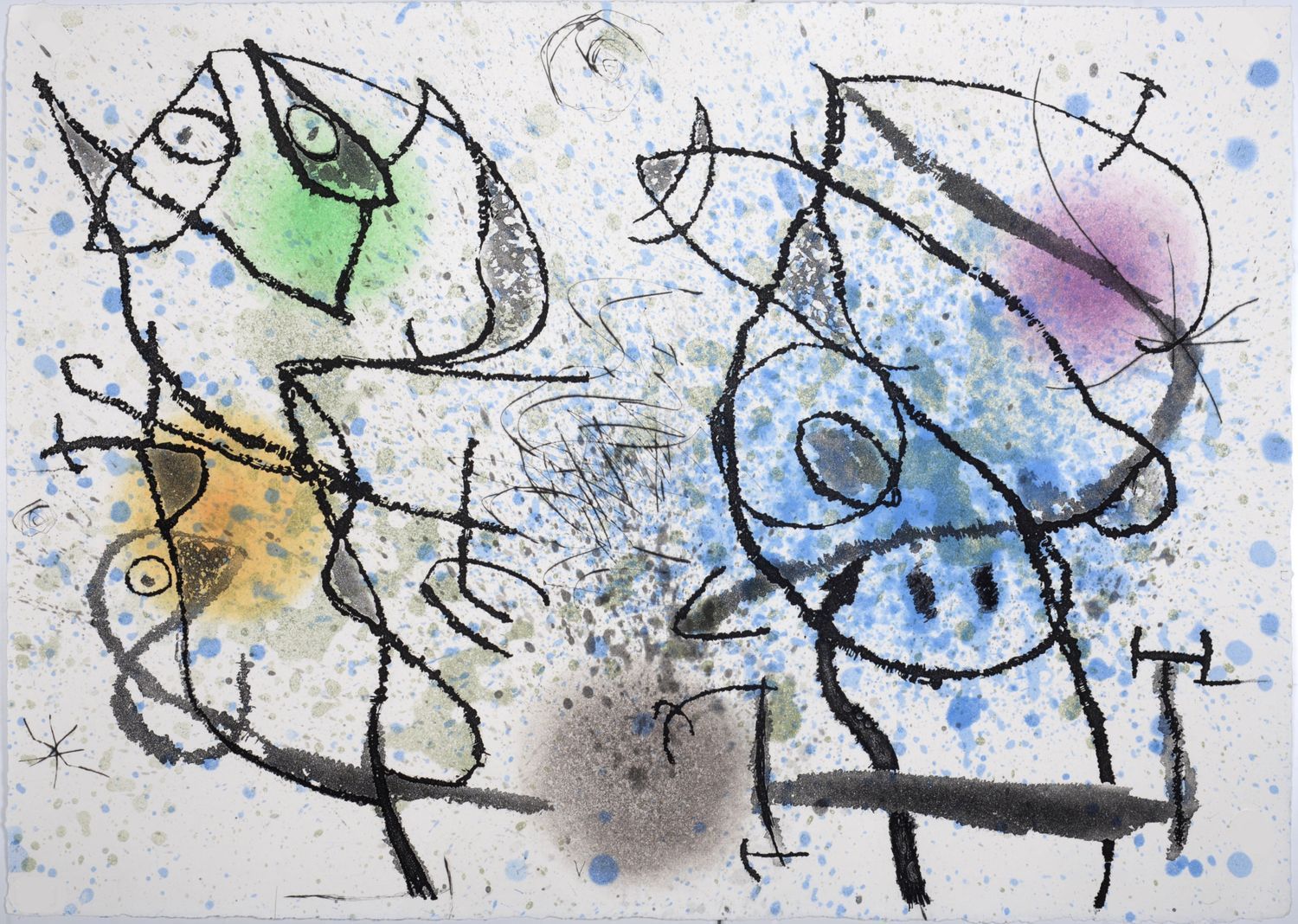Joan Miro 琼-米罗 (1893-1983)

荒诞的歌妓V, 1974年

奥弗涅纸上的蚀刻画（彩色水印）。PLATE: PL.#V.在作品集证明页上&hellip;