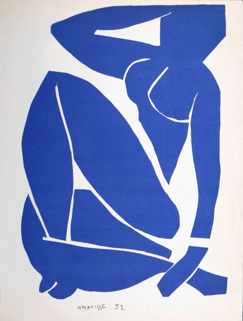 Henri MATISSE Henri Matisse

蓝色裸体II, 1958年



纸上石版画，仿照亨利-马蒂斯1952年的剪纸水粉画作品

摘自Nus&hellip;