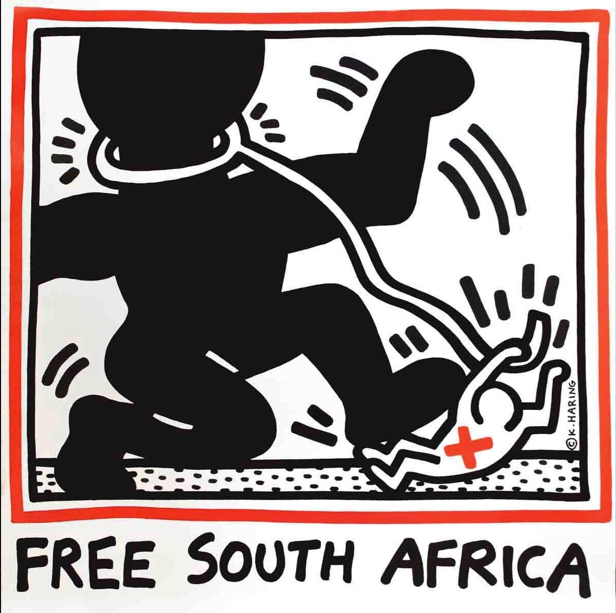 KEITH HARING Keith HARING 
Free South Africa,1985 
Impression offset originale n&hellip;