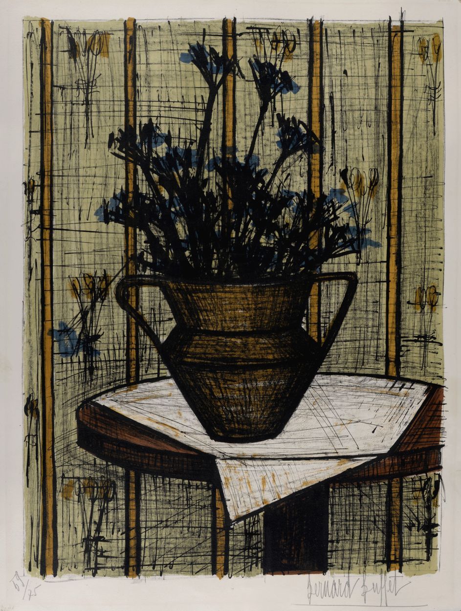 Bernard Buffet 伯纳德-巴菲特 (1928-1999)

花瓶，1964年

BFK Rives纸上的原始石版画。

右下角有手写签名。左下角编号&hellip;