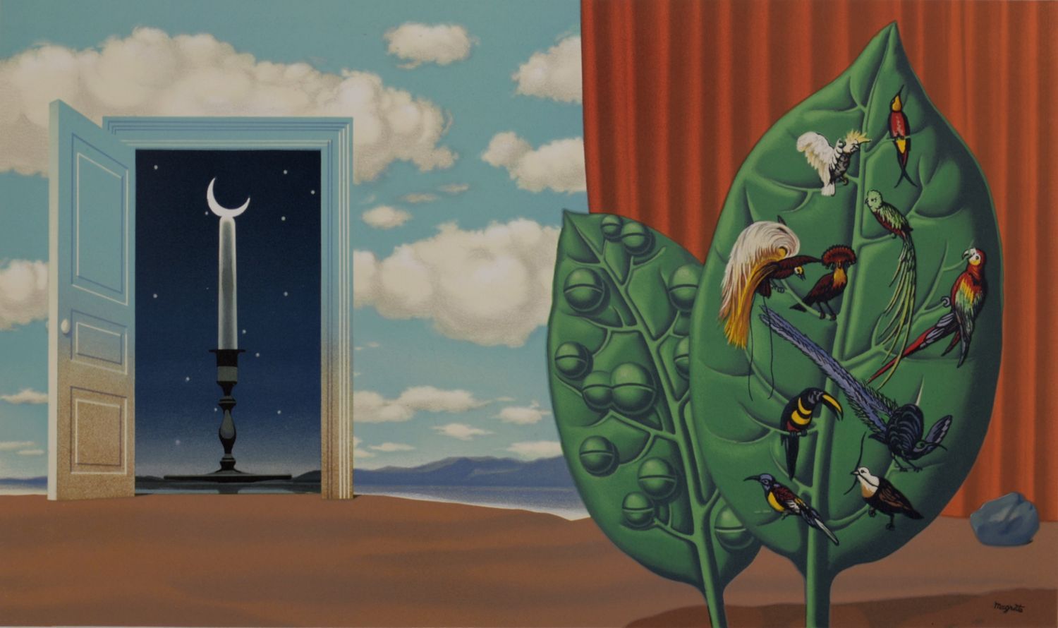 René Magritte René Magritte (nach)

 Eine Tür öffnet sich in der samtenen Nacht,&hellip;