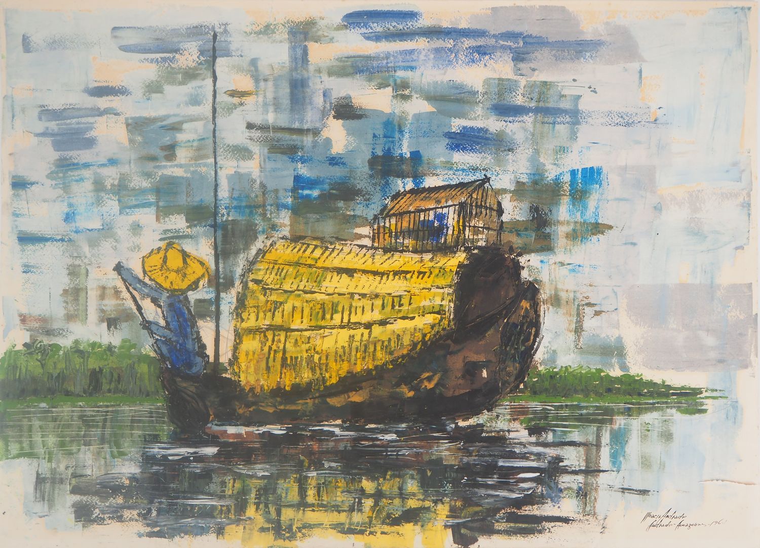 Moacir Andrade Moacir Andrade

Jonque在越南，1964年

油画和水粉画

以墨水签名的艺术家

牛皮纸上 48 x 66 &hellip;