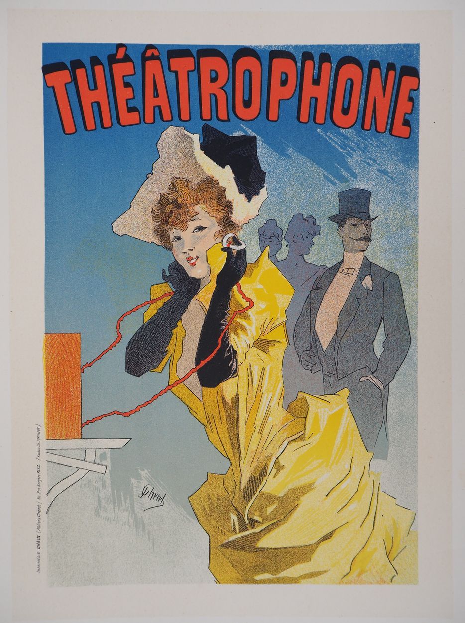 Jules Chéret Jules Chéret 
Joven con teléfono (Théâtrophone), 1895 
Litografía o&hellip;