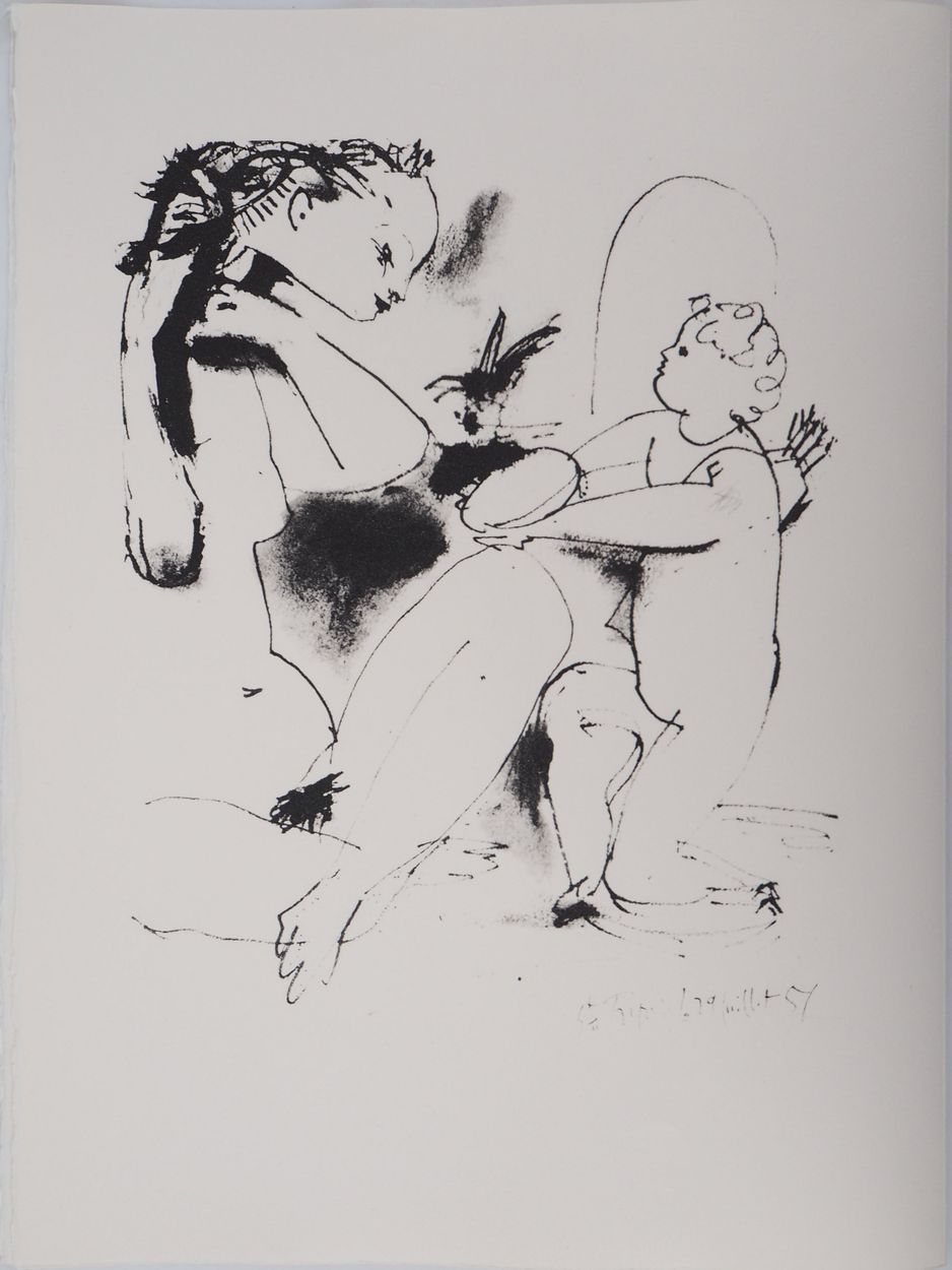 Pablo PICASSO Pablo PICASSO (after)

Woman and cupid

Lithography

On Japan pape&hellip;