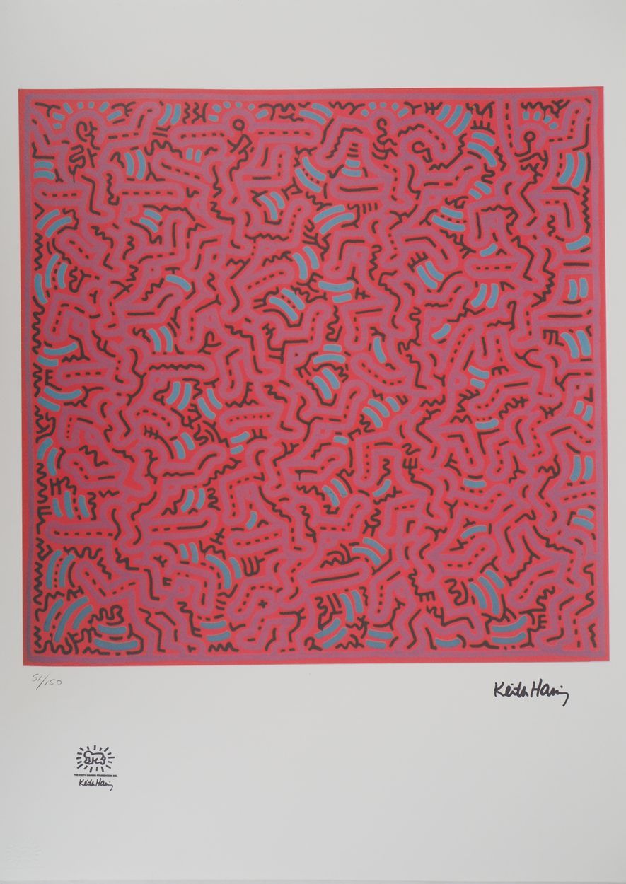 KEITH HARING Keith HARING（后）

粉红色的舞者

牛皮纸上的绢本书法

板块中的签名

承担了一个干燥的印章

编号为/150份

7&hellip;