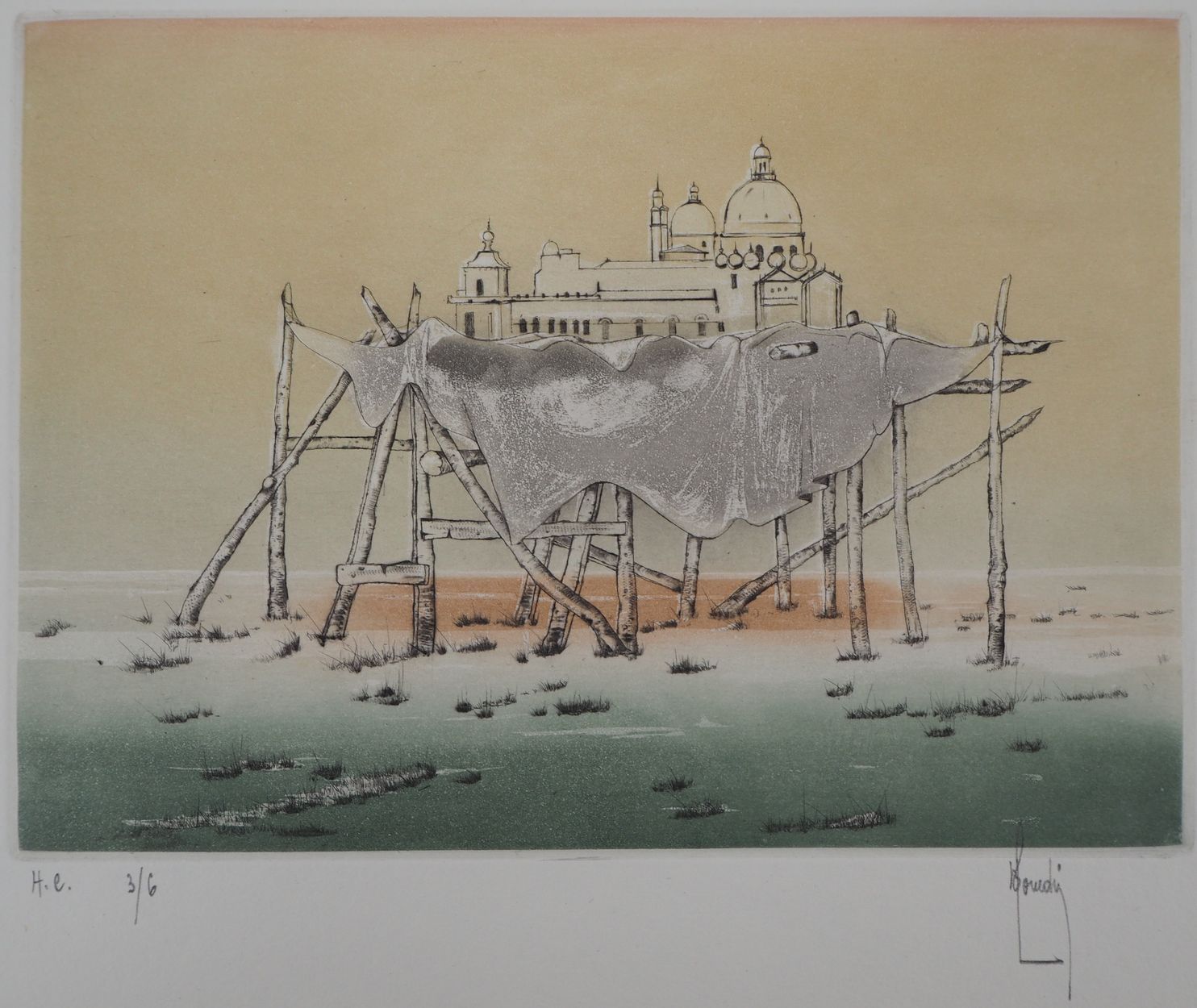 Bernard LOUEDIN Bernard LOUEDIN

高跷上的威尼斯

牛皮纸上的原始蚀刻画

右下方有铅笔签名

编号为/6的副本

合理的H.C&hellip;