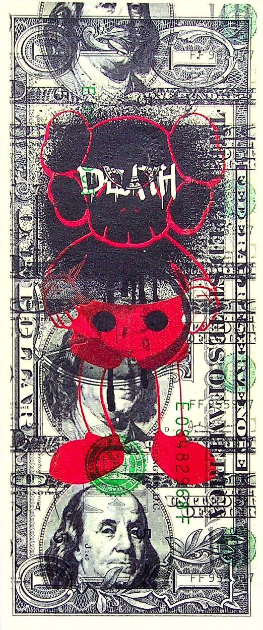 Death NYC Death NYC

Death Kaws

Original silkscreen of Death NYC on a 1$ bill -&hellip;