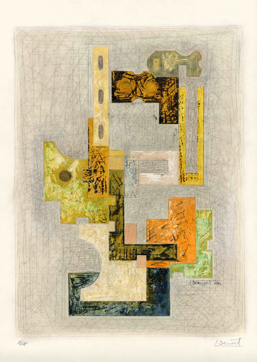 Serge BENOIT 塞尔吉-贝努瓦(1937年)

构成



颜料打印

用铅笔签名

40册上有编号

尺寸：70 x 50 cm



状况良好

&hellip;