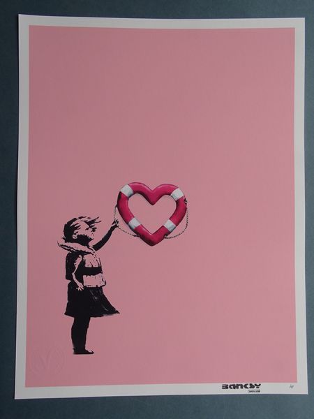 BANKSY Banksy x post-modern vandal

Girl with heart-shaped float, 2021

Printed &hellip;
