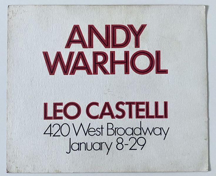ANDY WARHOL ANDY WARHOL (1928-1987)

Carton d'invitation au vernissage de l'expo&hellip;