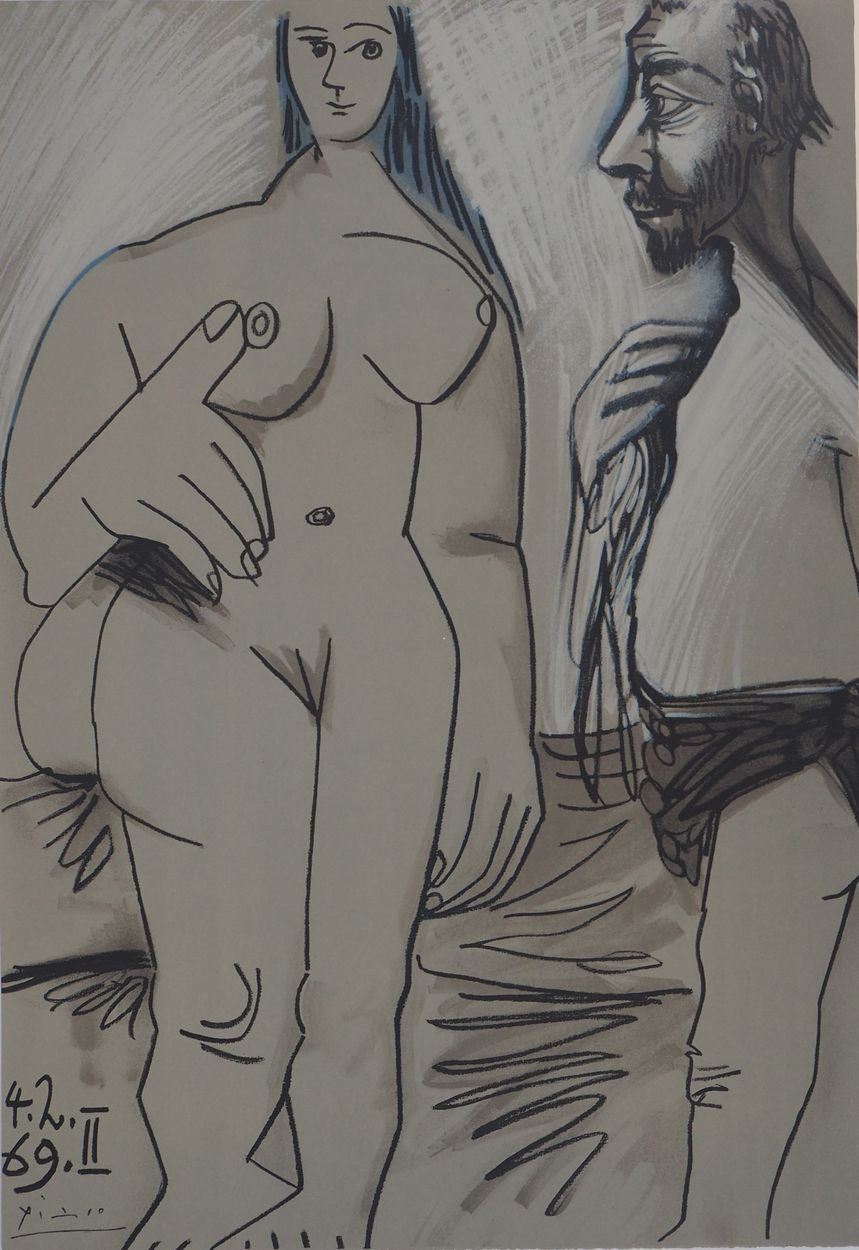 Pablo PICASSO Pablo PICASSO (after)

Painter and model

Lithograph (Mourlot work&hellip;