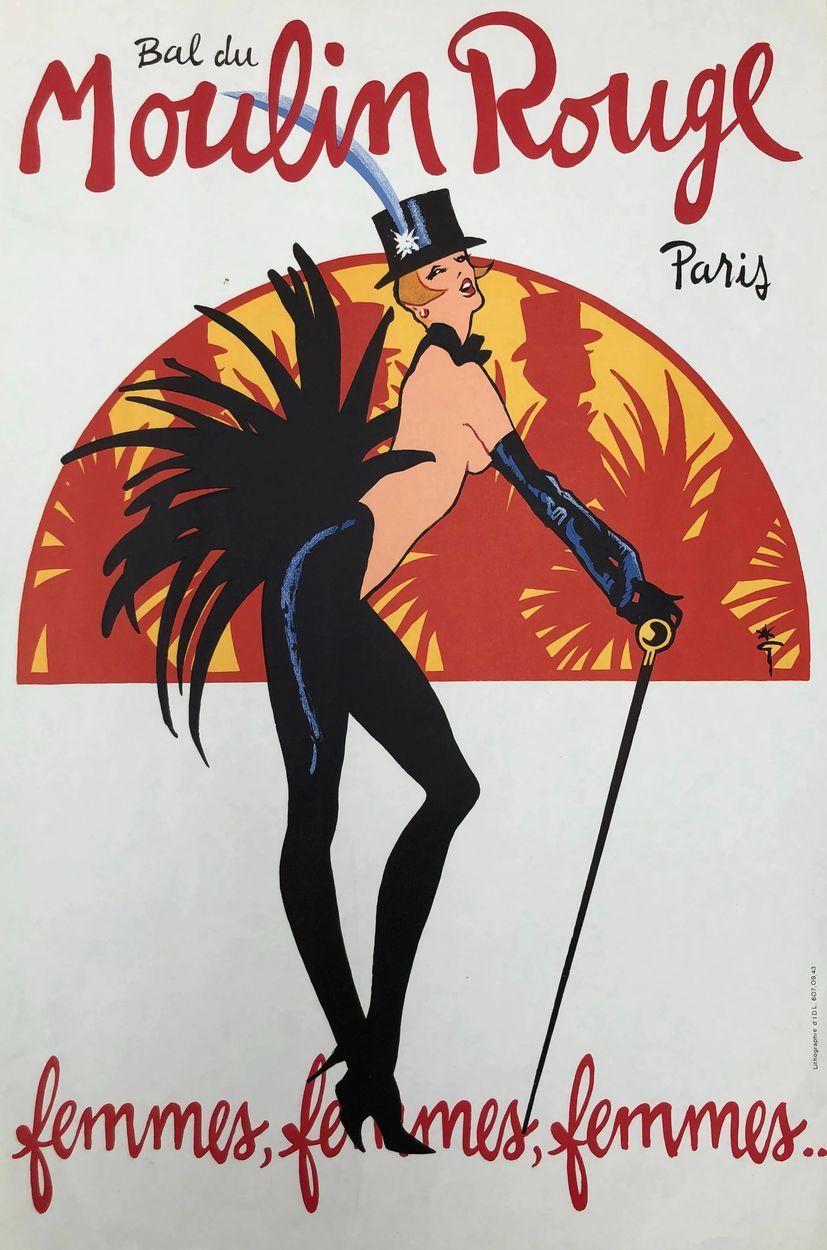 René GRUAU RENE GRUAU (1909-2004), Bal du Moulin Rouge, Femmes, femmes, femmes..&hellip;