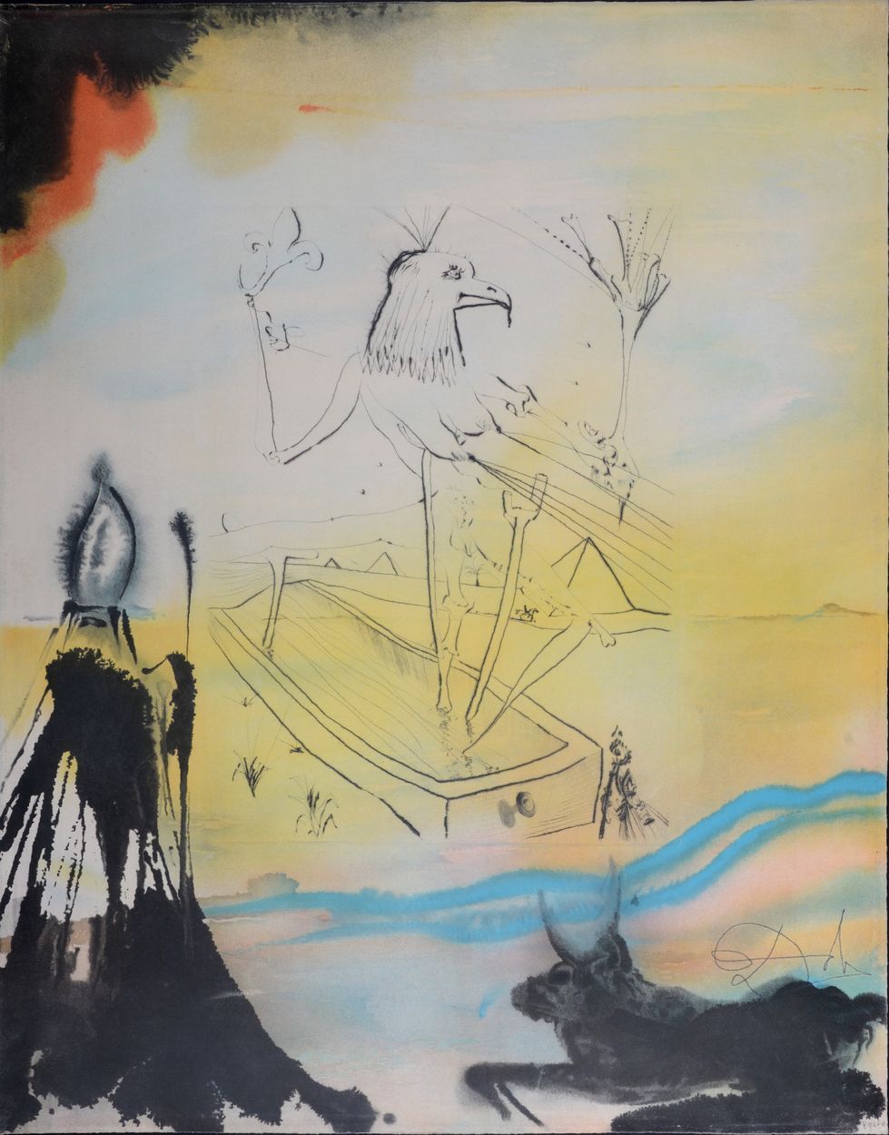 Salvador Dali 萨尔瓦多-达利 (1904-1989)

荷鲁斯的启蒙》，1974年



羊皮上的石版画和蚀刻画（干点），出自西格蒙德-弗洛伊德的&hellip;