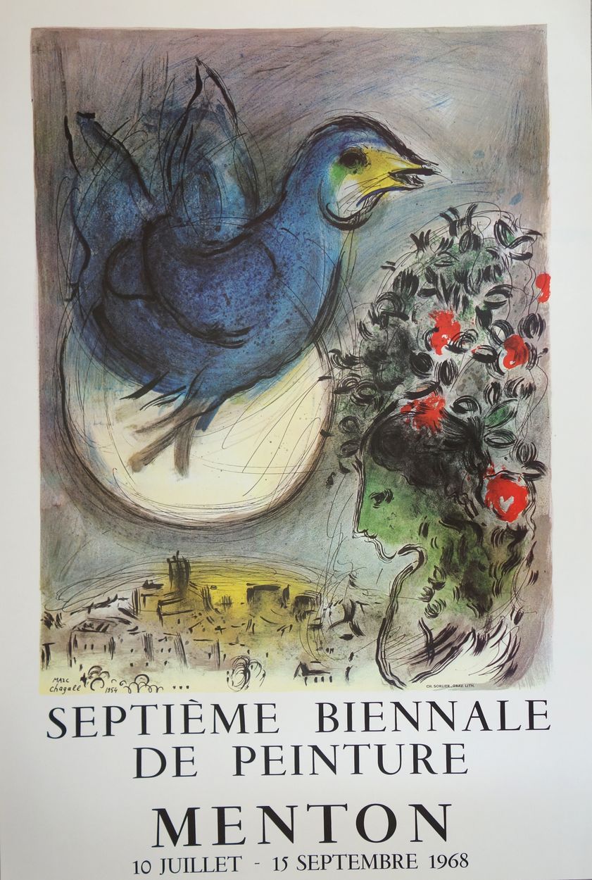 Marc Chagall Marc CHAGALL（后）。
蓝鸽子

这一时期的原始海报
1970年左右以胶印方式制作的第二版
75 x 51 厘米

信息 :&hellip;