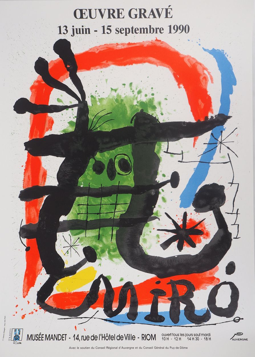 Joan Miró 琼-米罗
米罗：阿尔比博物馆

彩色石版画
板块中的签名
70 x 51厘米，艺术纸
为里昂的曼德博物馆的米罗展览而印制的作品

状况极佳
&hellip;