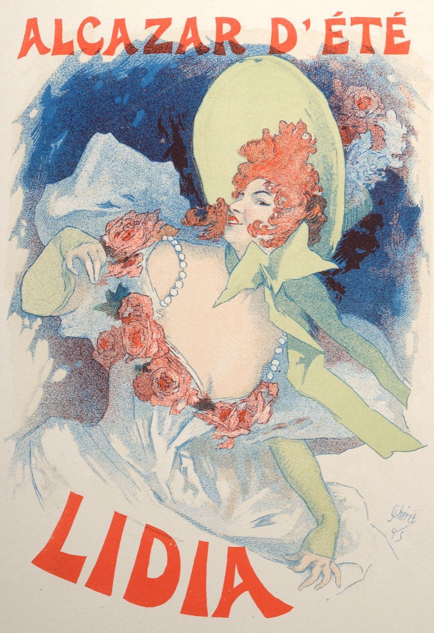 Jules Chéret Jules Cheret (1836-1932) Alcazar d'Été Lidia, 1896年 纬纱纸上的小石版画海报。版面右&hellip;