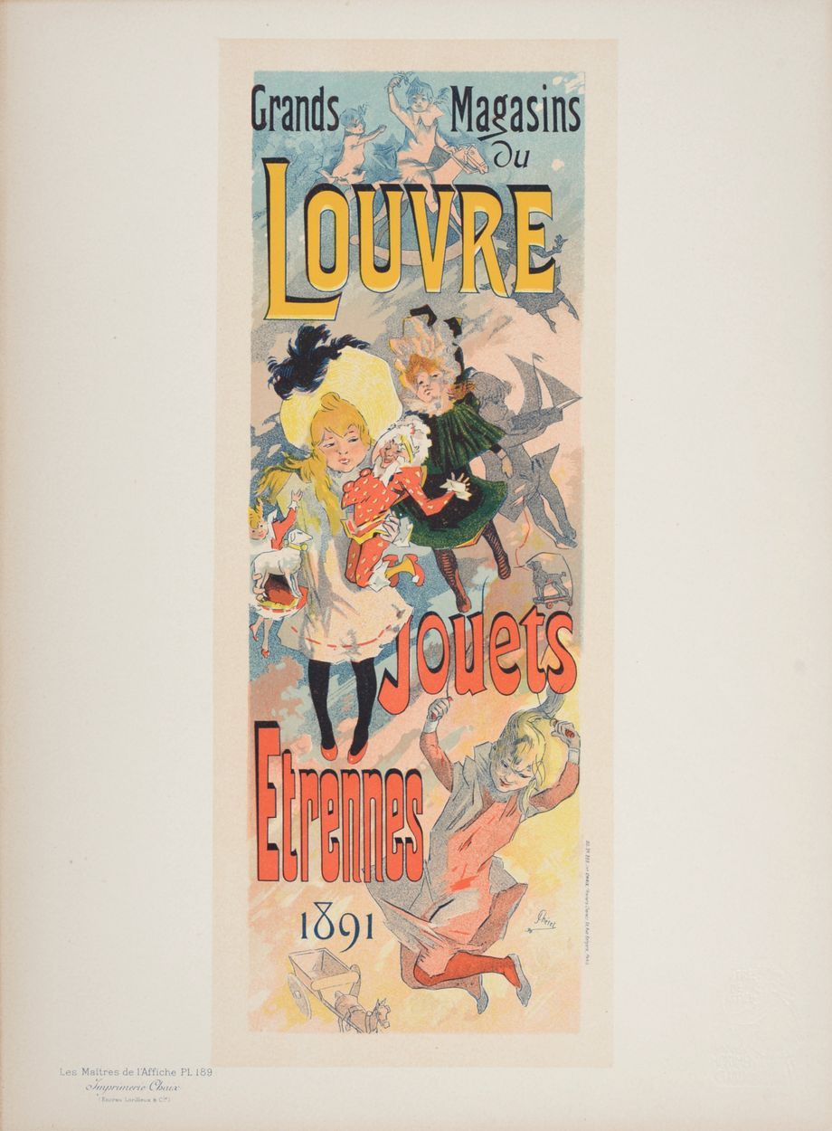 Jules Chéret Jules Cheret (1836-1932) Grands Magasins du Louvre, 1891 Lithograph&hellip;
