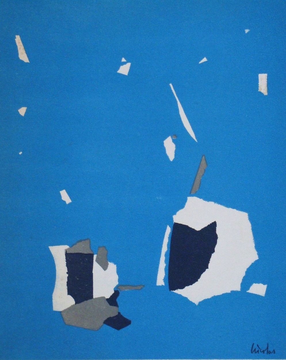 Nicolas de Staël Nicolas DE STAËL ( 后 ) ( 1914-1955 )
以蓝天为背景的构图，1958年

彩色平版印刷，纬线&hellip;