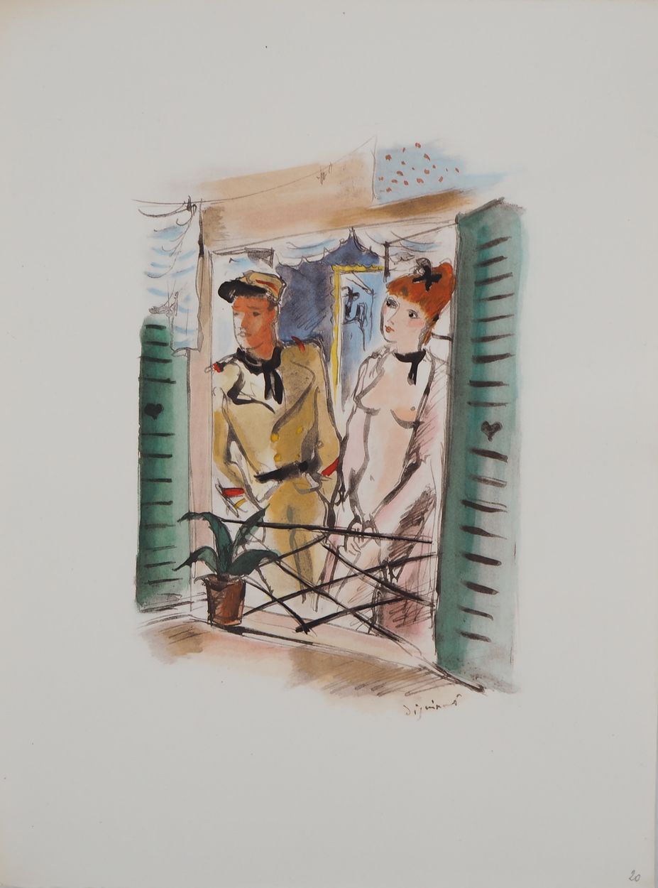 André Dignimont André Dignimont
马赛：军人和他的爱人，1946年

原版石版画和钢印
版面上有签名
在BFK Rives牛皮纸上&hellip;
