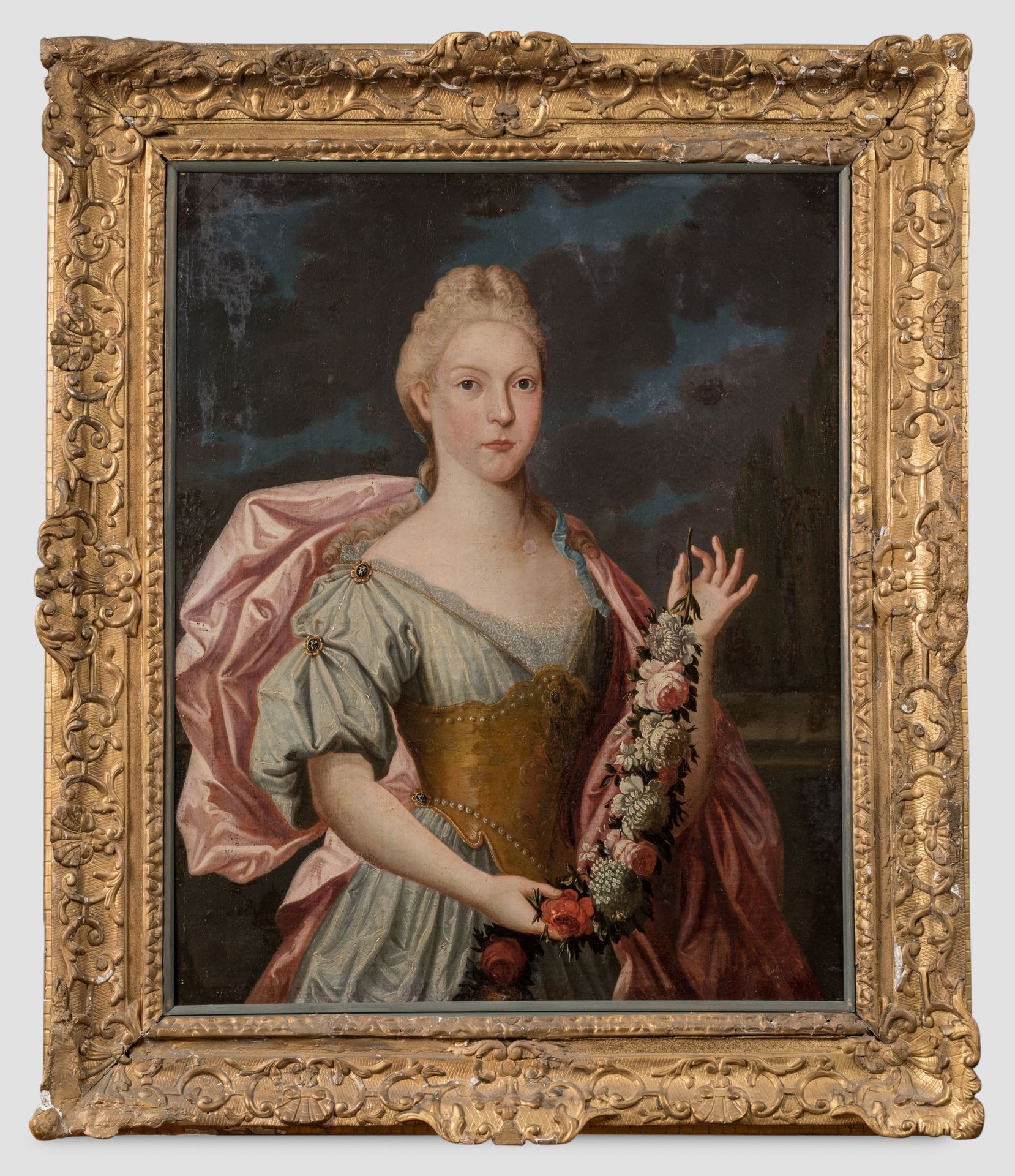 Null 
Scuola francese del XVIII secolo 


Ritratto di donna con ghirlanda di fio&hellip;
