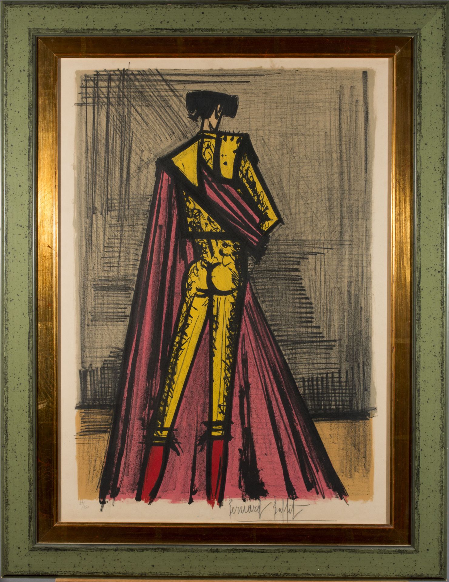 Null 伯纳德-布菲特（1928-1999）。 
Yellow Torero. 
石版画，左下角注明87/150，右下角签名。 
高度：74 - 宽度：53厘&hellip;