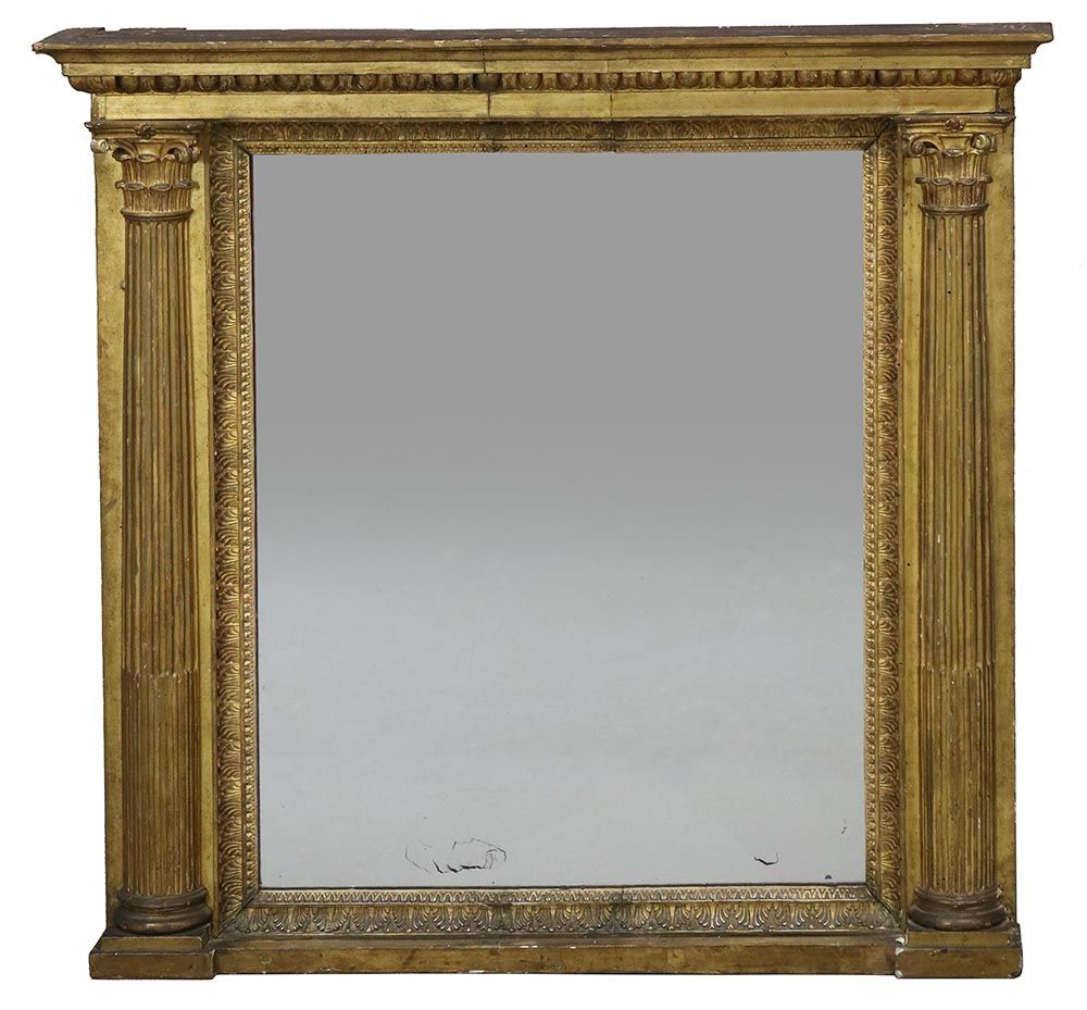 Specchiera in legno dorato ed intagliato Miroir en bois doré et sculpté de palme&hellip;