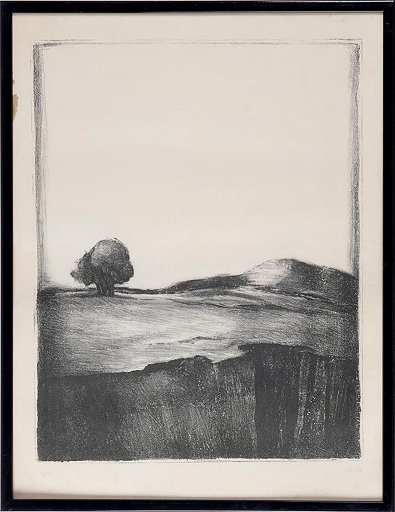 Marina Topaz Marina Topaz (1945). Landschaft mit Baum, 1978, mit Rahmen. Lithogr&hellip;