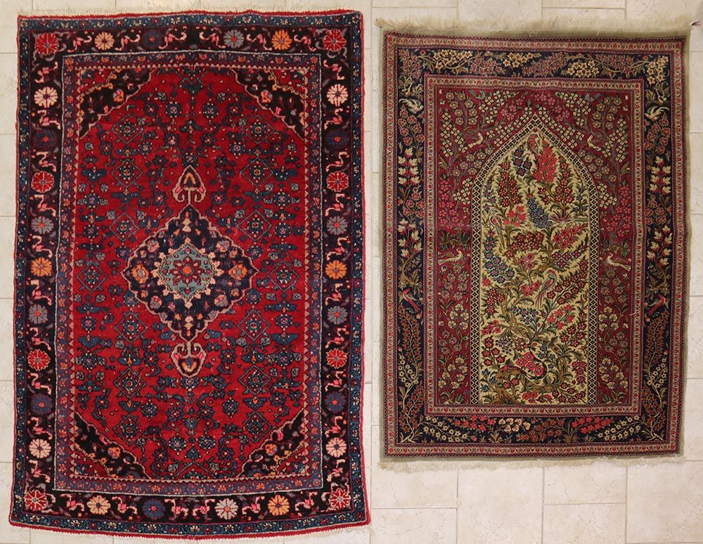 Lotto di due tappeti: un Hamadan ed un Kum Lotto di due tappeti: un Hamadan ad o&hellip;