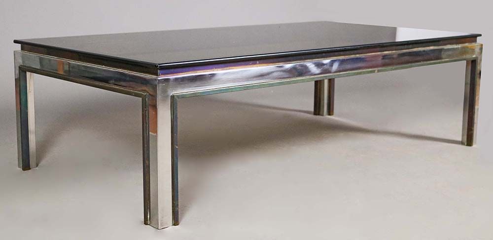 Jean Charles (XX-XXI). Tavolo da salotto in metallo cromato ed ottone Jean Charl&hellip;