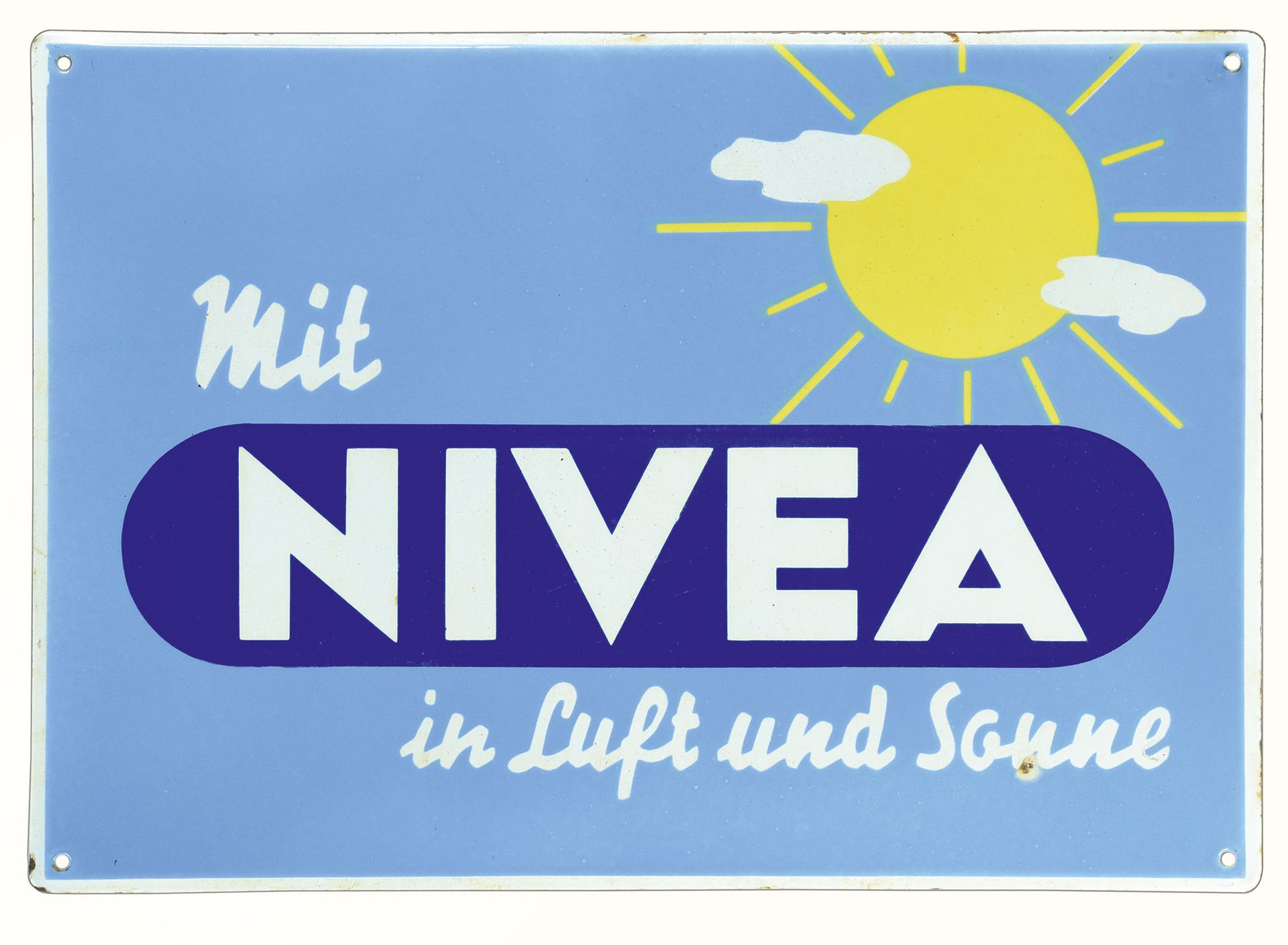 NIVEA | PLAQUE EMAILLÉE | PUBLICITÉ ANCIENNE 状态 (1) - 搪瓷标牌，折叠，钢印，汉堡约1950年，44 x 3&hellip;