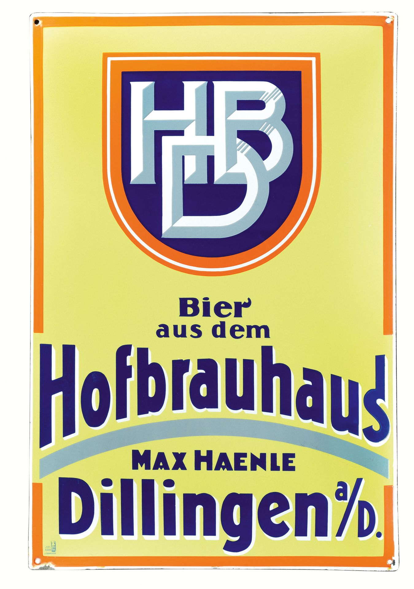 HOFBRAUHAUS MAX HAEHNLE | PLAQUE EMAILLÉE | PUBLICITÉ ANCIENNE État (1) - Plaque&hellip;