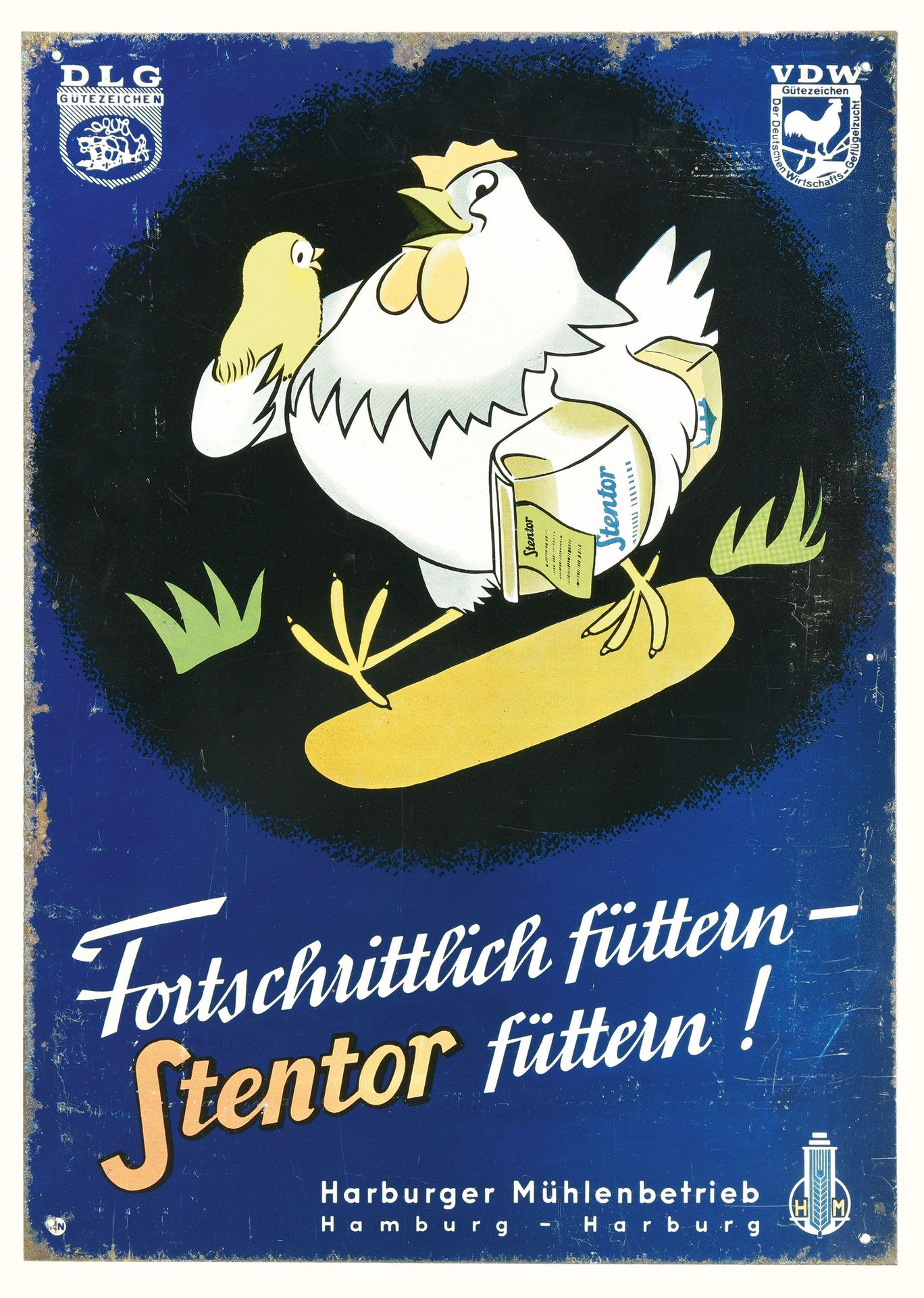 STENTOR | PLAQUE EN TÔLE | PUBLICITÉ ANCIENNE 状态 (2) - 锡制标牌，有边框，汉堡-哈尔堡，约1950年，36&hellip;