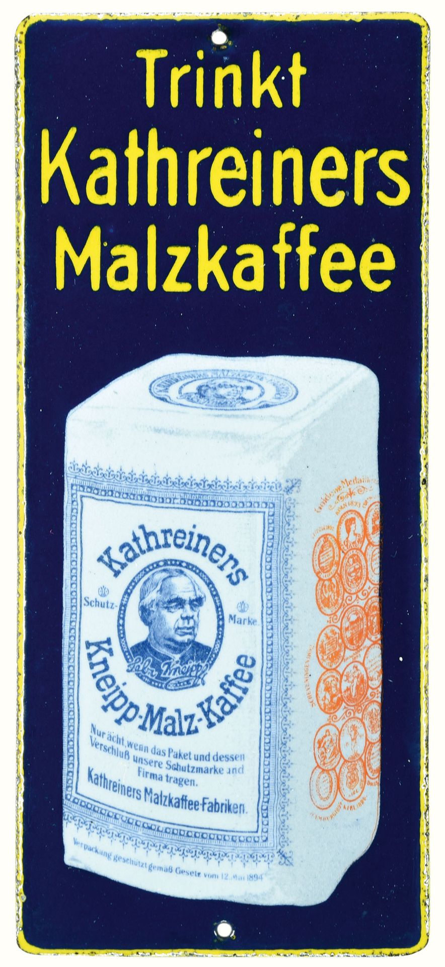 KATHREINERS MALZKAFFEE | PLAQUE EMAILLÉE | PUBLICITÉ ANCIENNE Condition (1++) - &hellip;