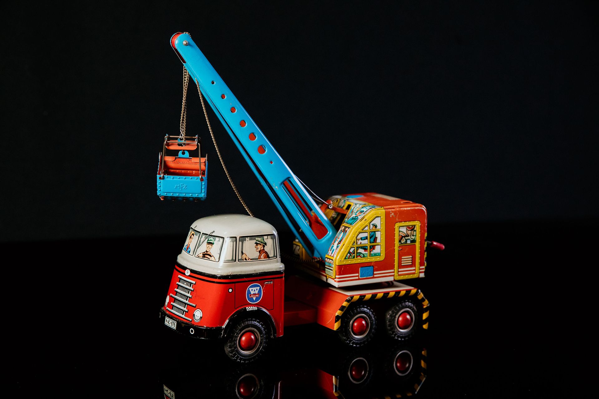 Arnold DAF LKW | Jouets Anciens 条件（2） - 锡制玩具，无驱动，石印，红色/灰色，50年代，德国制造，36厘米，状况良好，驾驶&hellip;