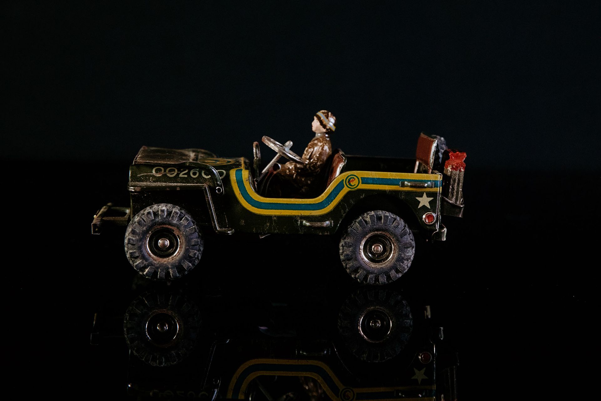Arnold Telephon Jeep 2600 | Jouets Anciens 状态 (3) - 锡制玩具，发条驱动，功能测试，石印，绿色，1949年出品&hellip;