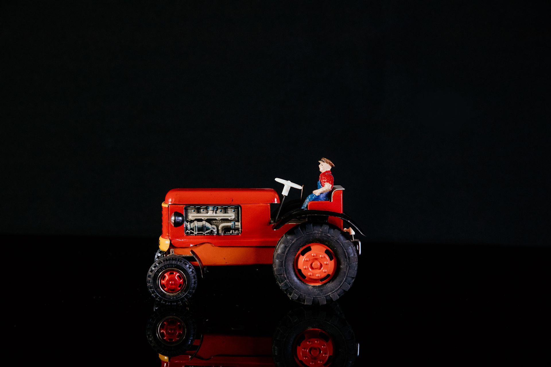 Arnold Traktor 7350 | Jouets Anciens 状态 (1) - 锡制玩具，电池驱动，功能测试，红色/黑色，50年代，西德制造，20厘&hellip;