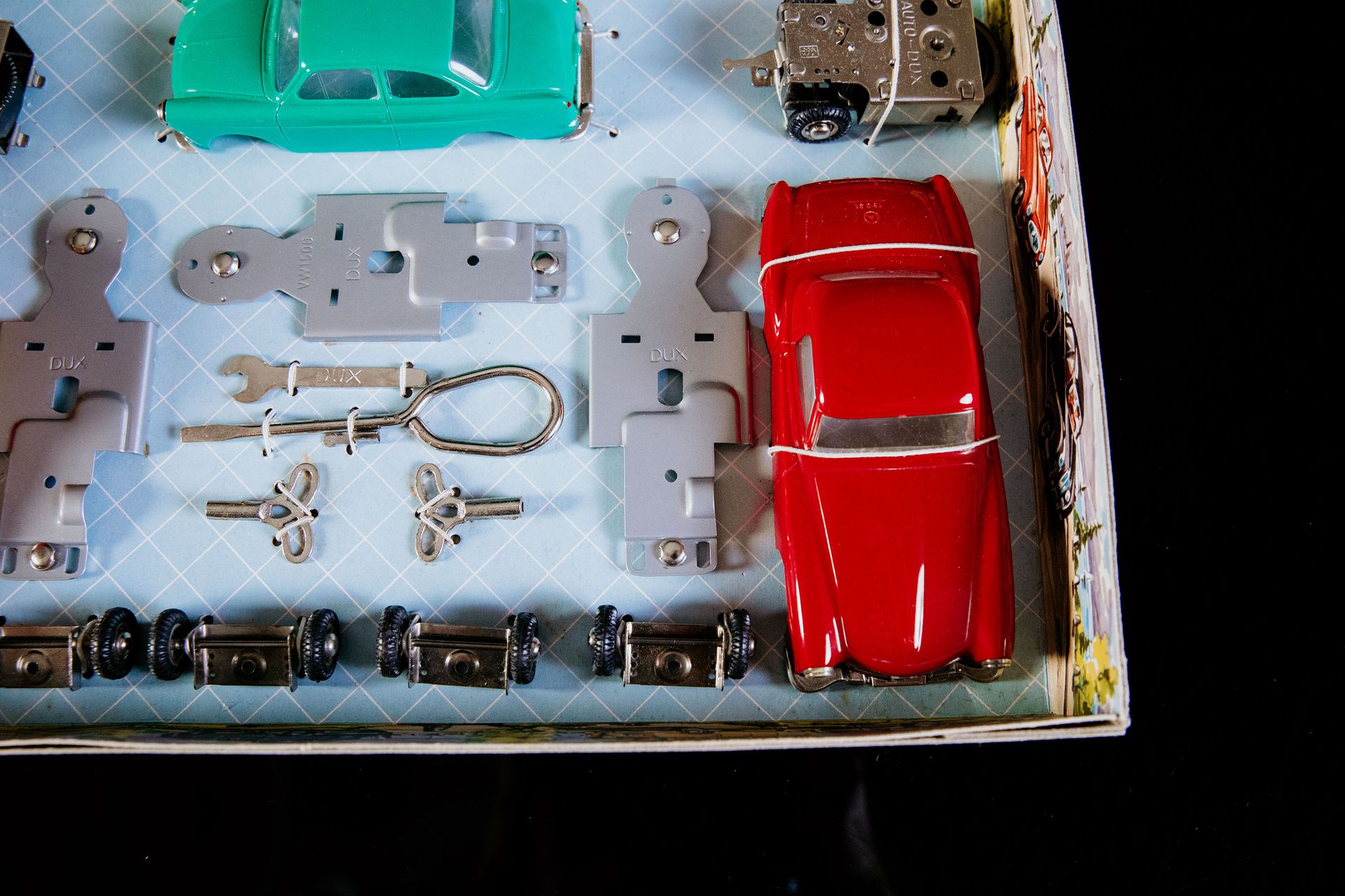DUX Set 631 | Jouets Anciens 状态 (0) - 锡制玩具，发条驱动，功能测试，绿色-红色，60年代，德国制造，35,5厘米，保存完好&hellip;