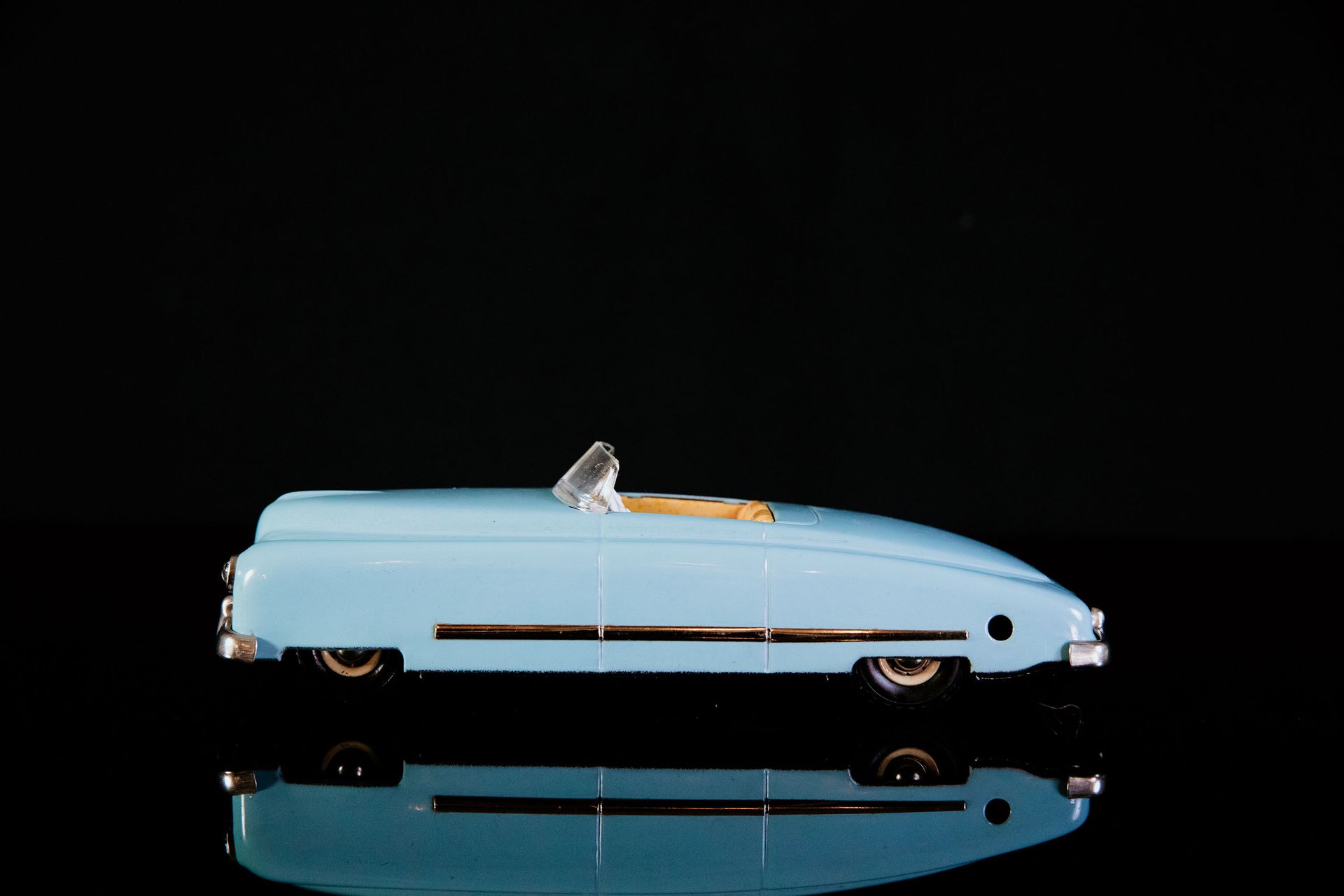 JNF Telecar Cabriolet | Jouets Anciens 状态 (1) - 锡制玩具，发条驱动，功能测试，颜色为浅蓝色，50年代，德国制造，&hellip;