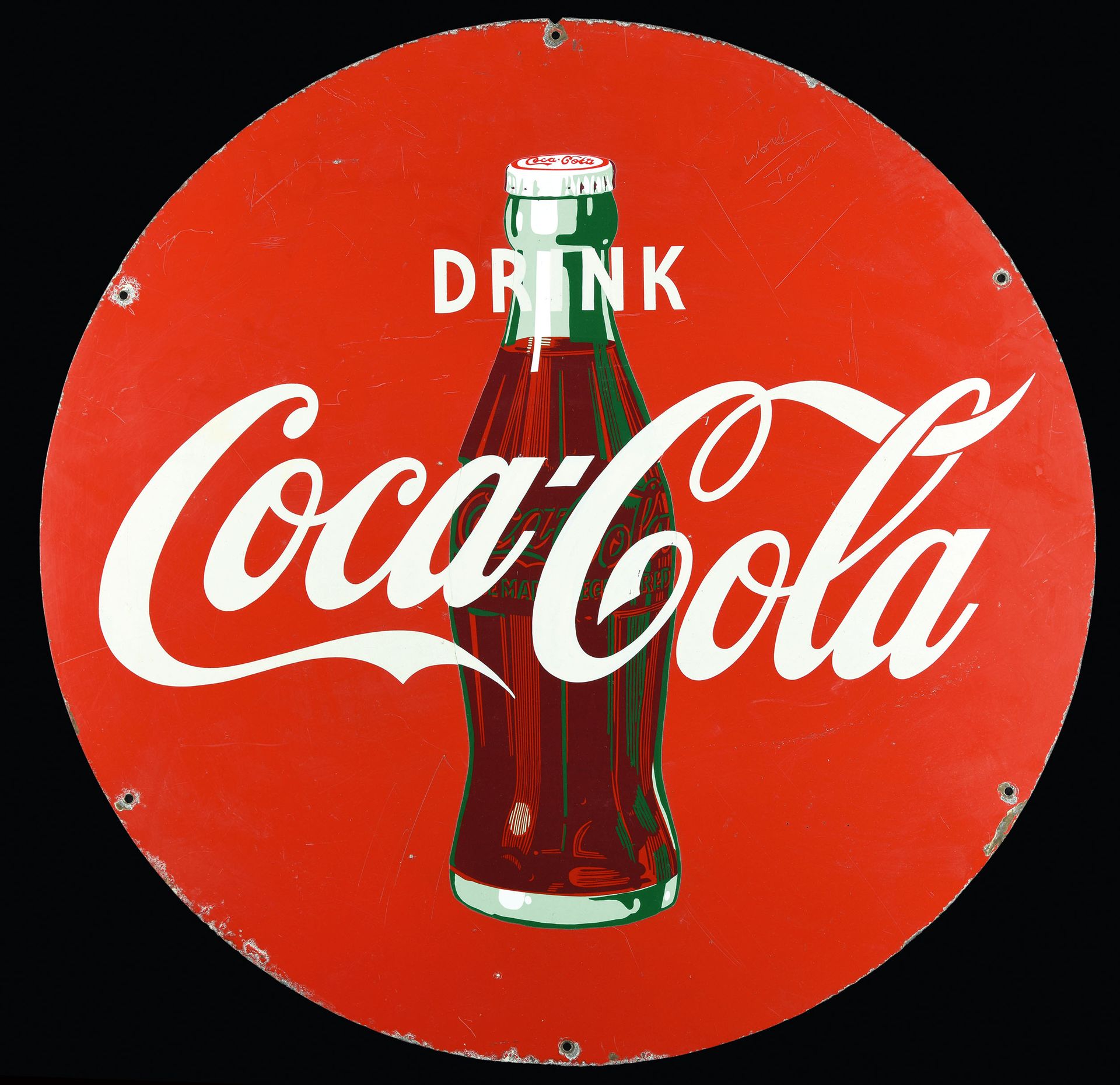 DRINK COCA-COLA - PLAQUE EN TÔLE I PUBLICITÉ ANCIENNE Condition (2) - Tin sign, &hellip;