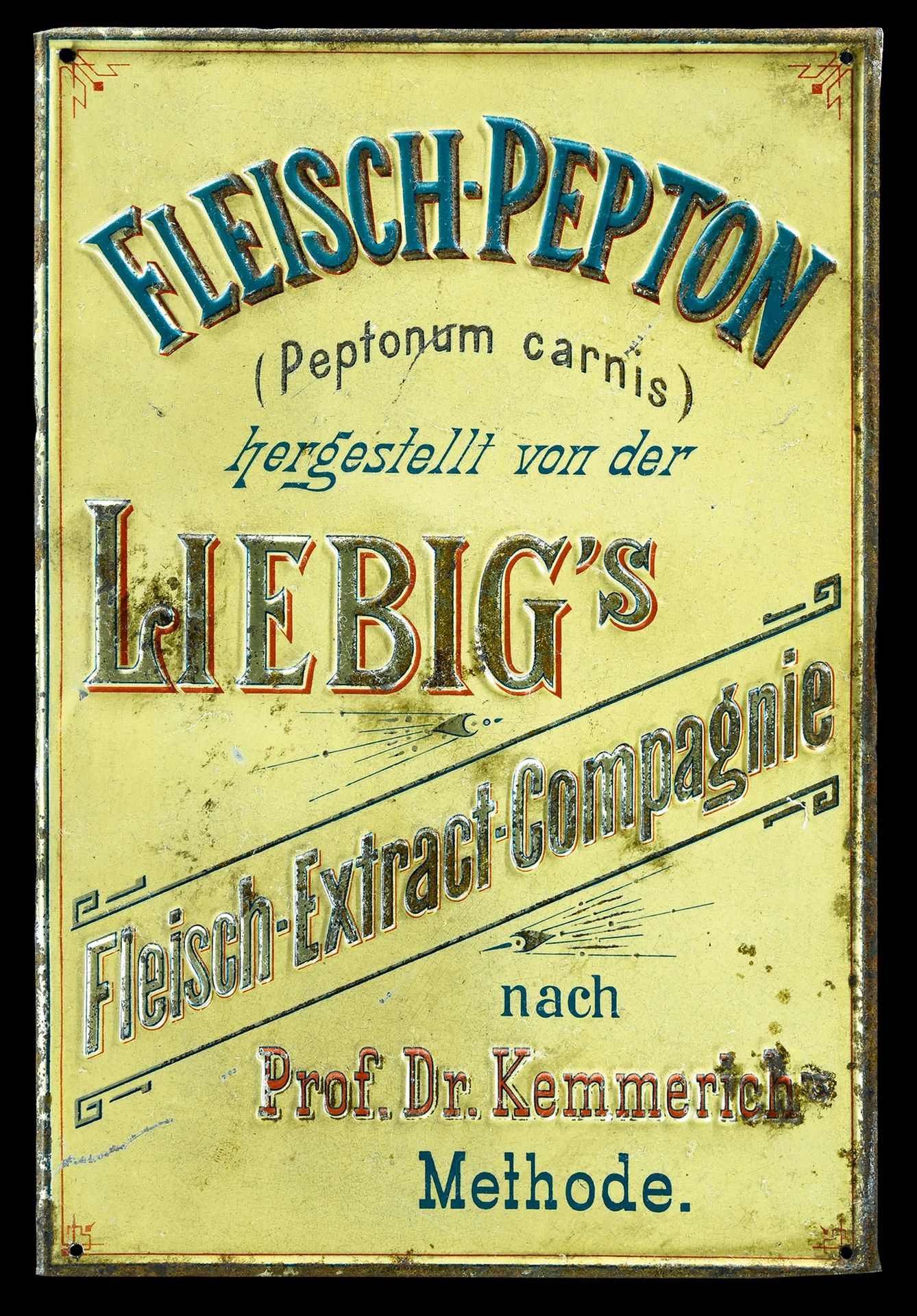 LIEBIG'S FLEISCH-PEPTON - PUBLICITÉ ANCIENNE Condition (2-3) - Early tin sign, e&hellip;
