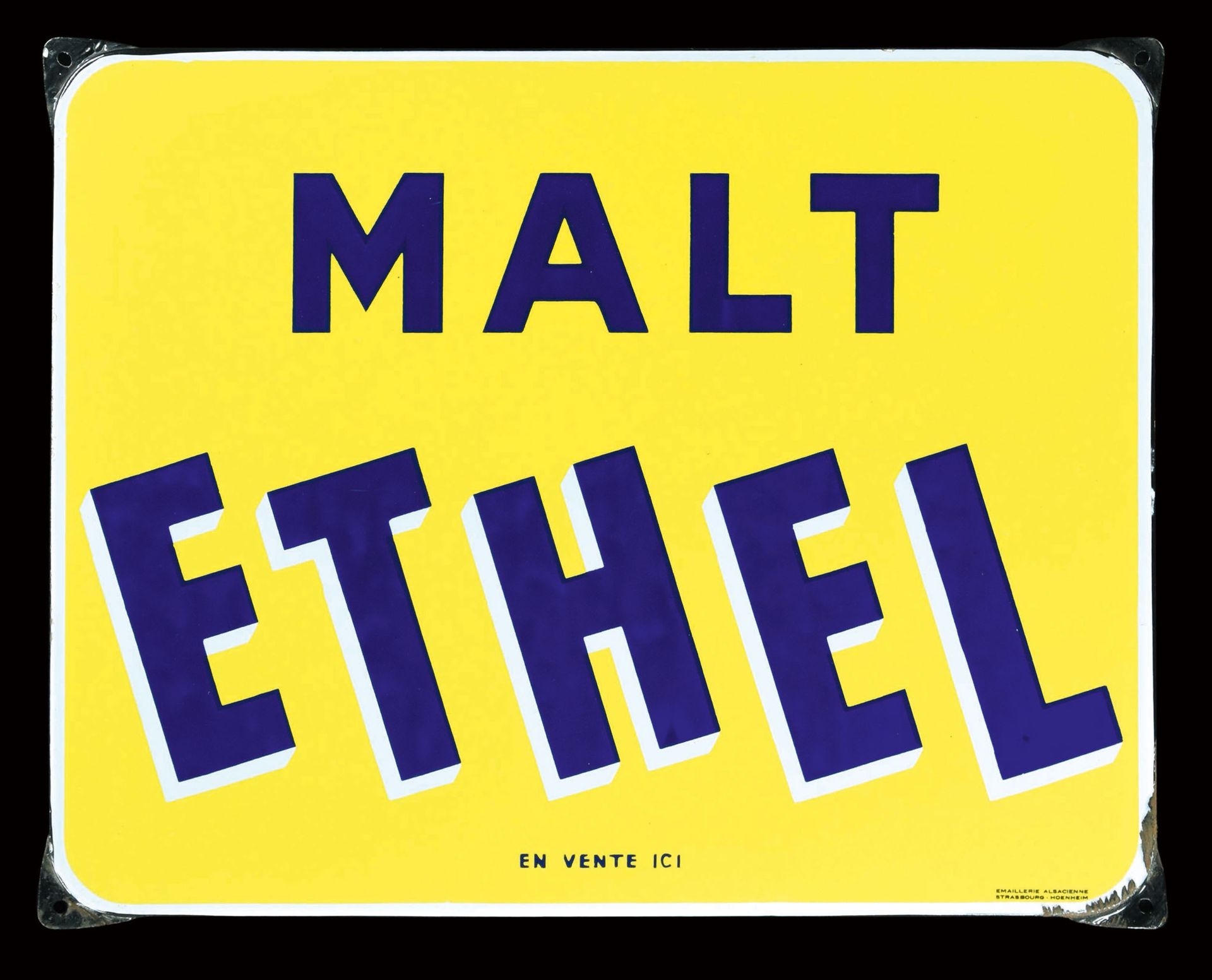 MALT ETHEL - PLAQUE EMAILLÉE I PUBLICITÉ ANCIENNE Condizione (1) - Insegna in sm&hellip;