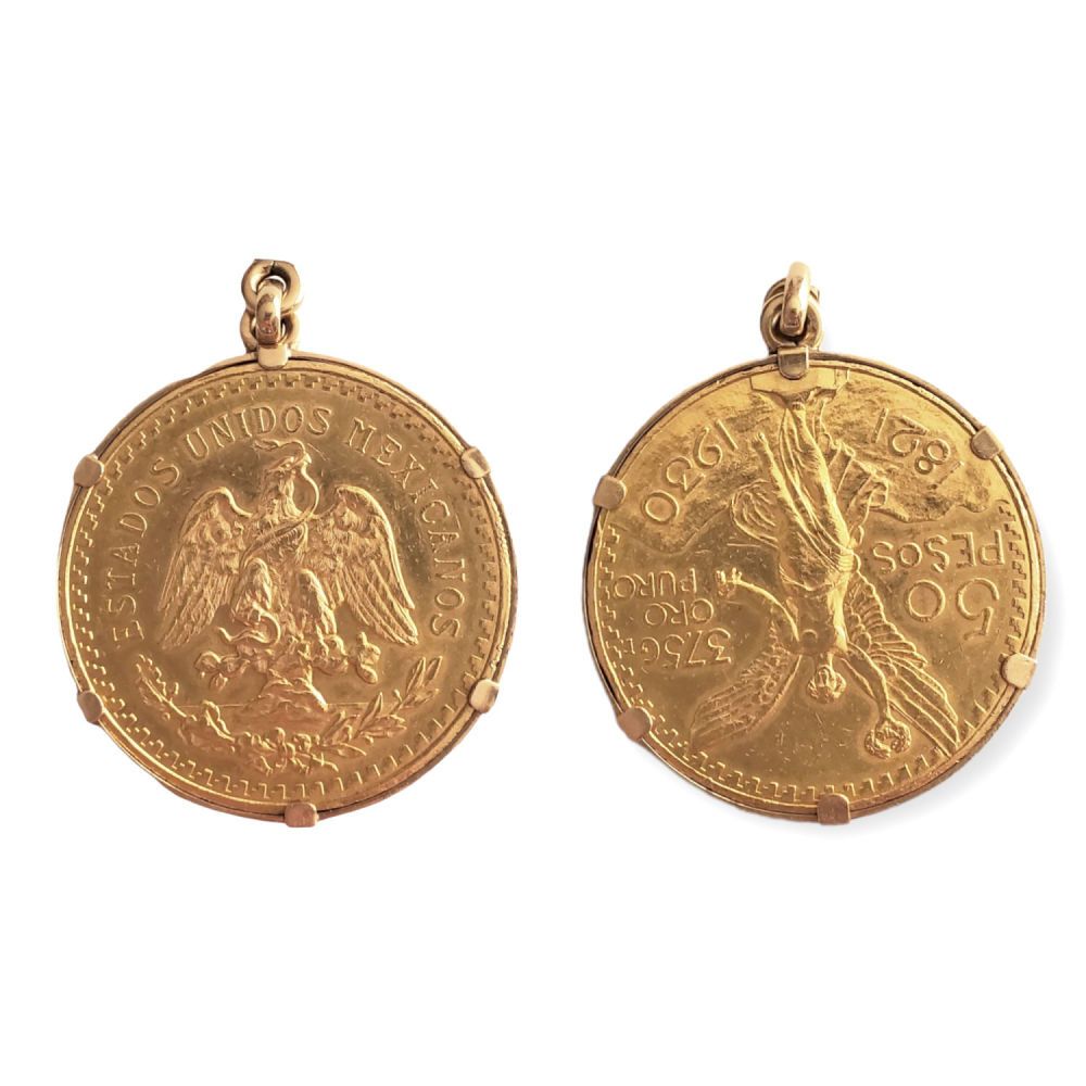 Colgante con moneda de oro puro Colgante montado usando una moneta centenaria da&hellip;