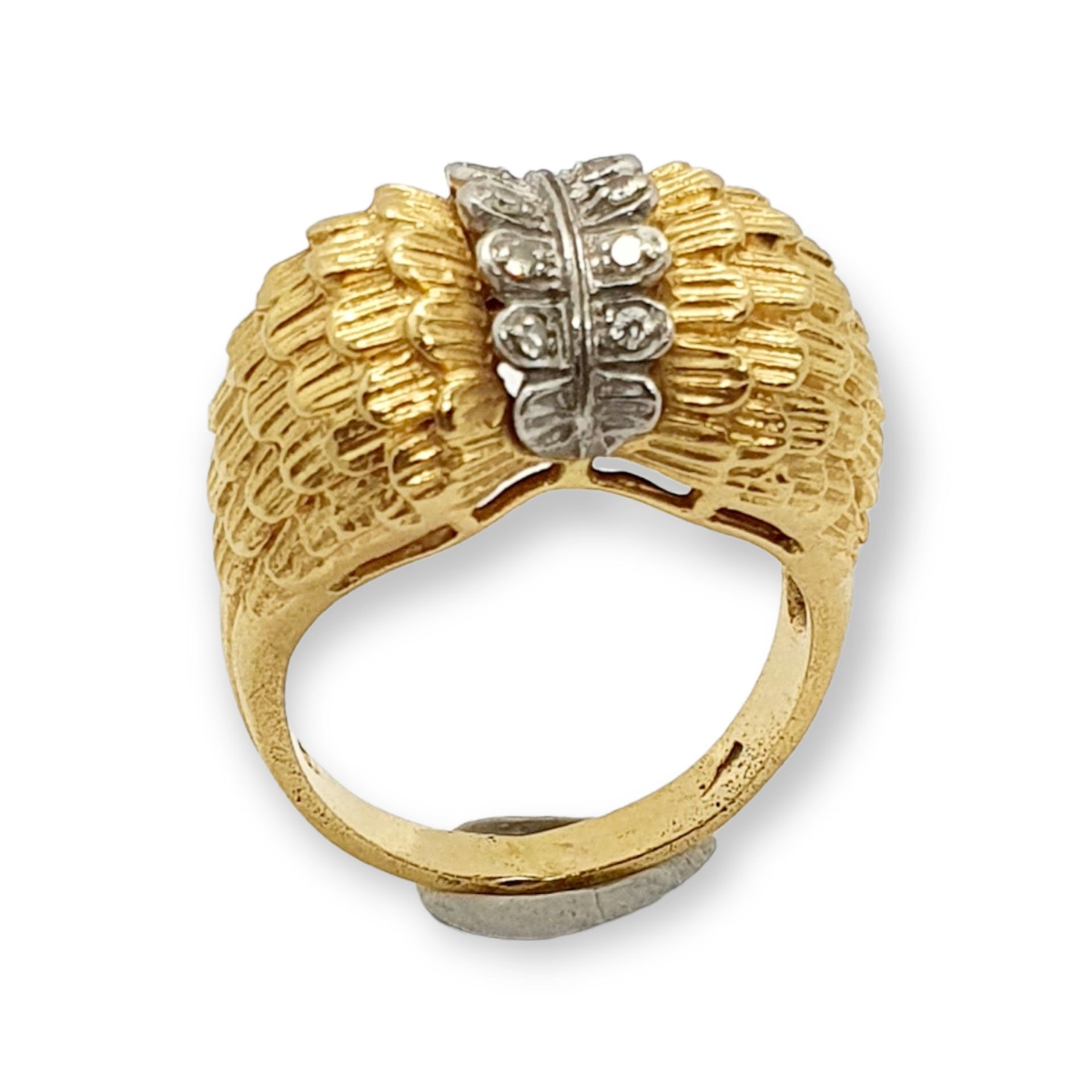 Sortija retro Sortija de diseño retro en oro de 18k con diamantes talla 8/8 de u&hellip;