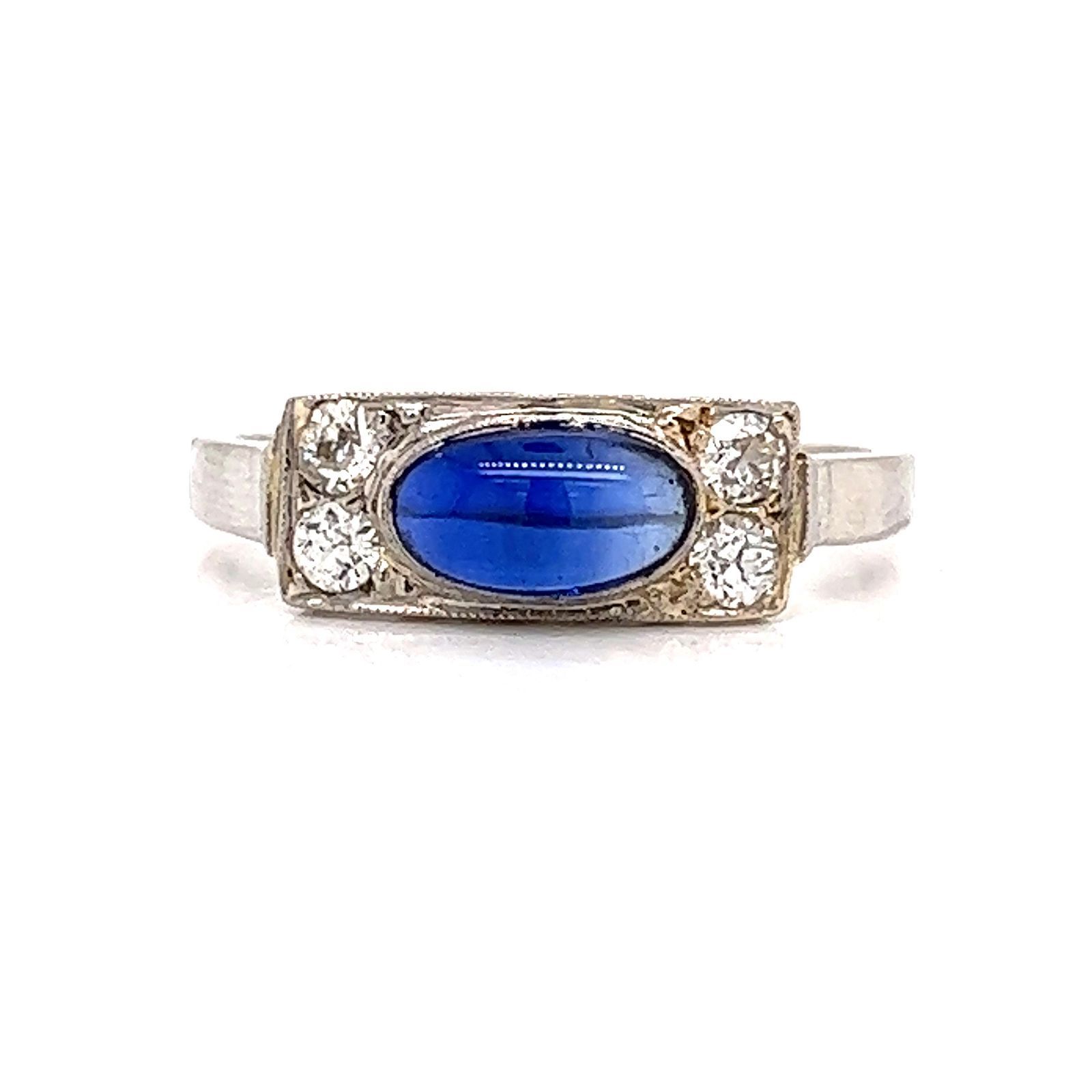 Platinum Sapphire Diamond Ring Platine Poids : 3,3 g Diamant saphir Environ 0,20&hellip;