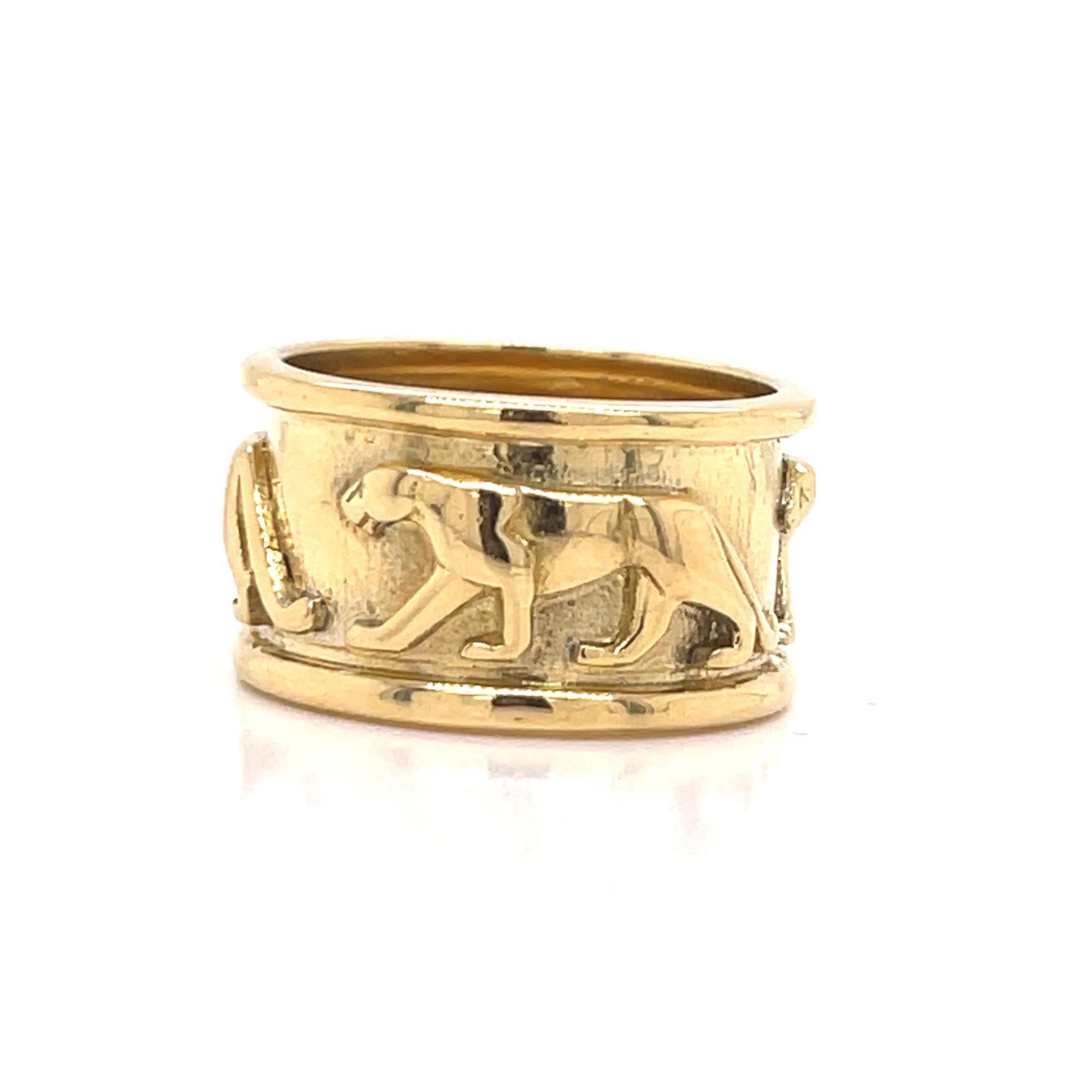 18k Cartier Style Panther Ring 18K黄金重量9.9克卡地亚风格的黑豹戒指尺寸7测量0.44 "x0.83