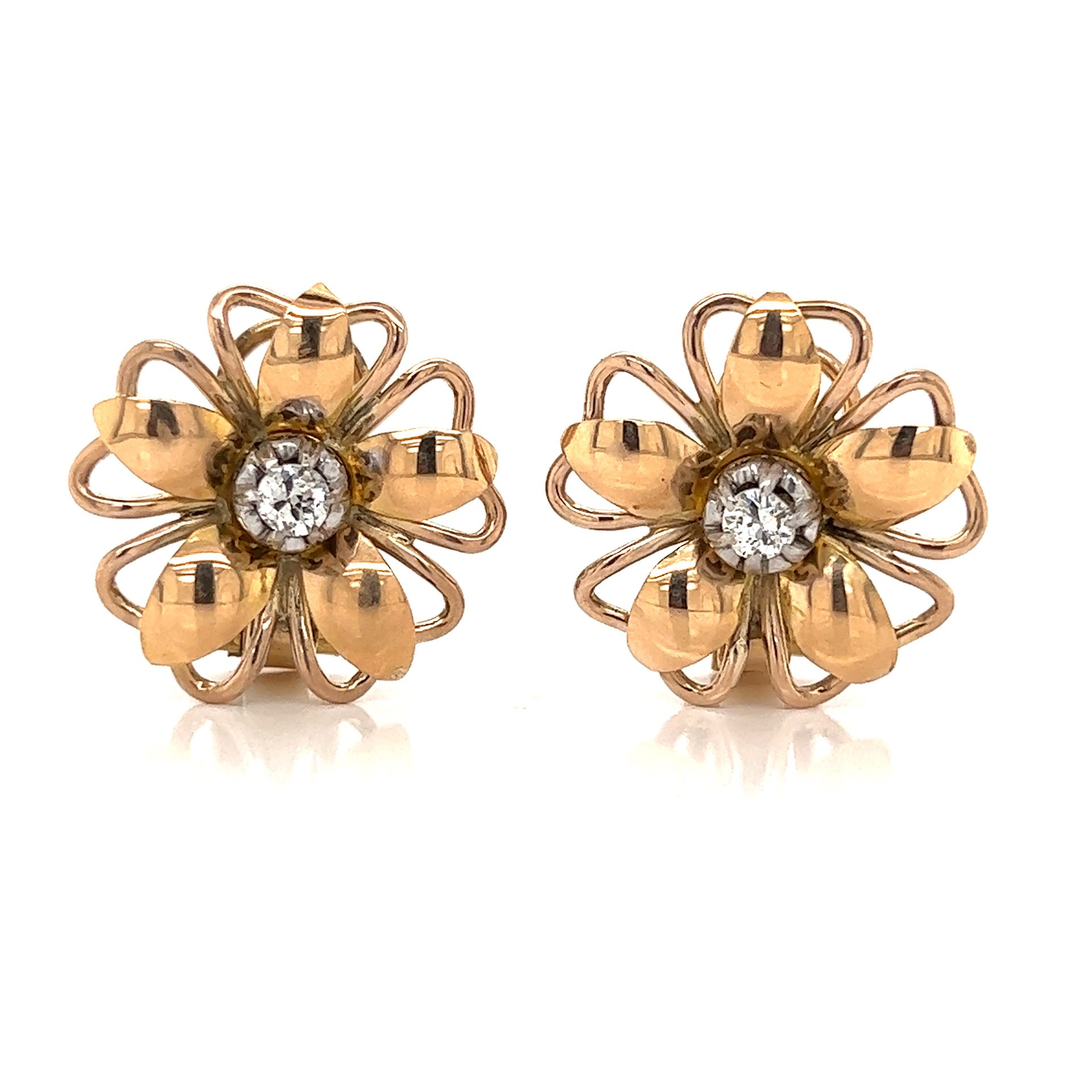 18k Retro Diamond Earrings Or rose 18 carats Poids : 11,7 g Diamant rétro d'envi&hellip;