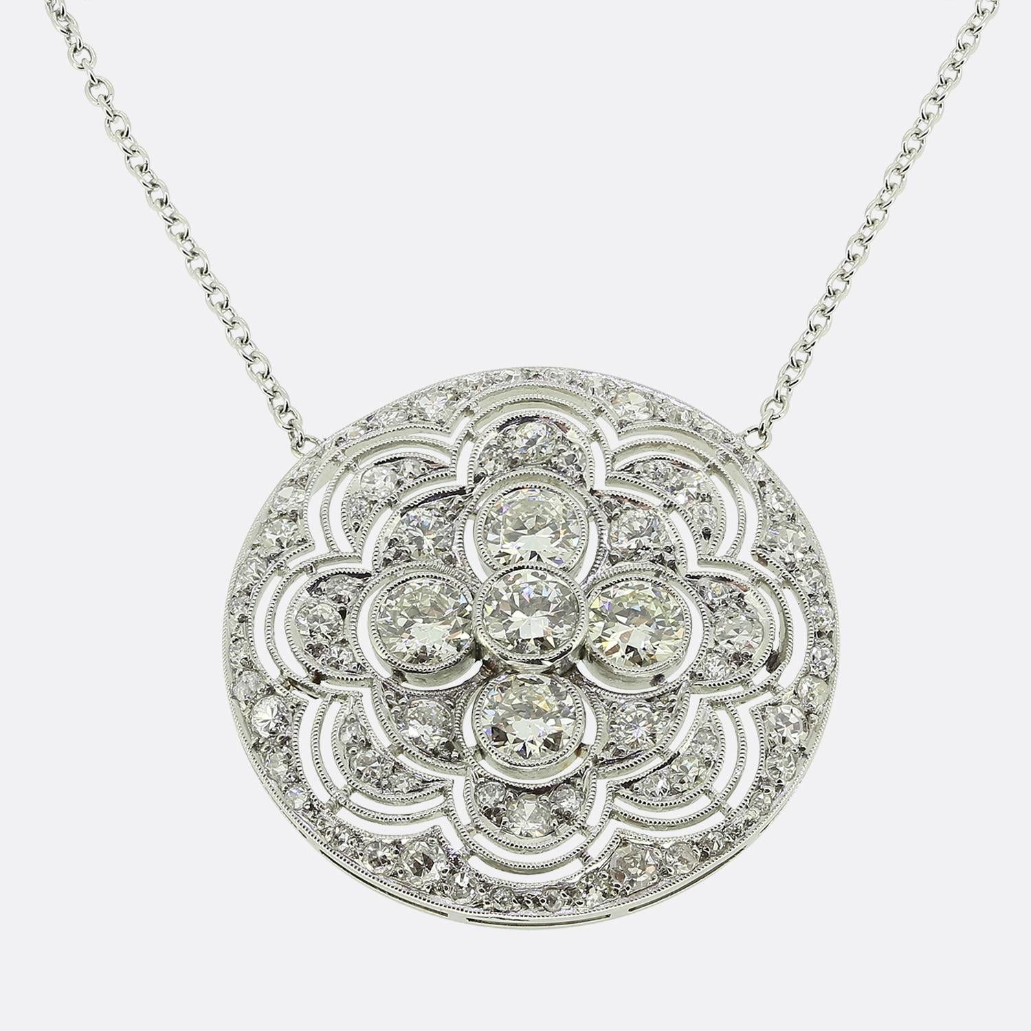 Art Deco Diamond Pendant Necklace Collier pendentif diamant Art Deco Poids:8,5 g&hellip;