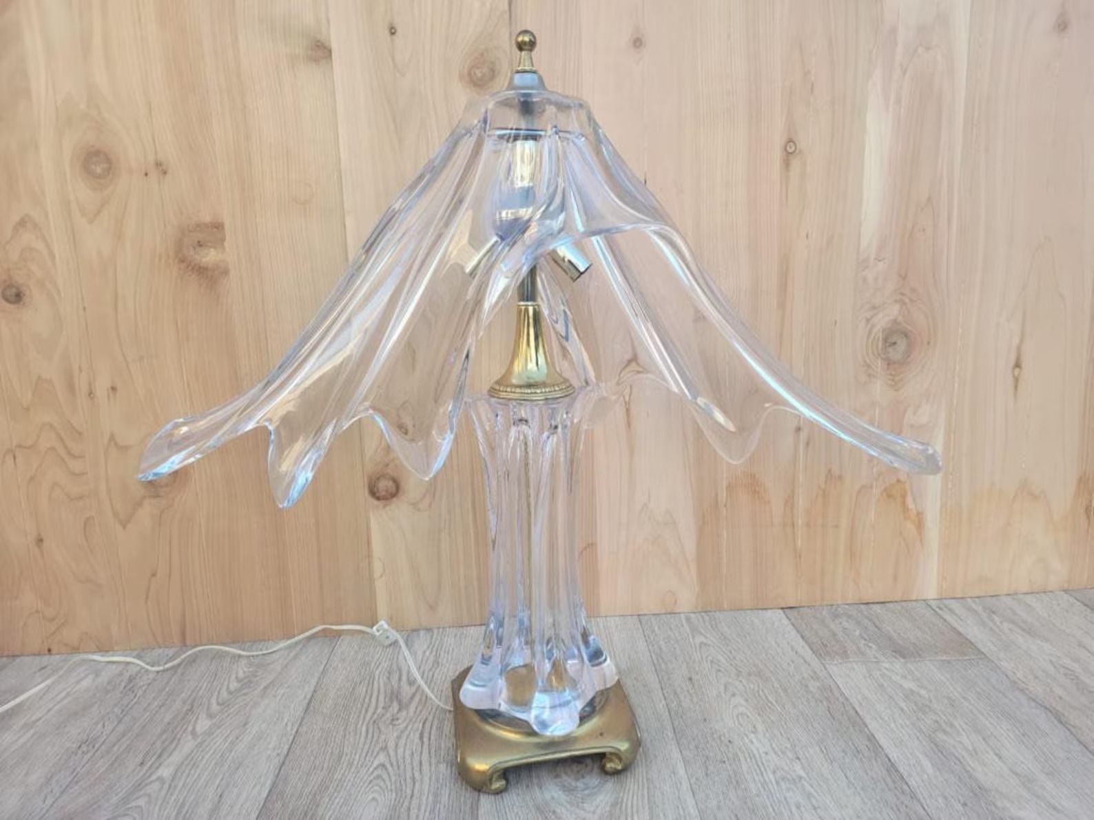 Vintage French Cofrac Art Verrier Freeform Crystal Table Lamp Exquise et glamour&hellip;