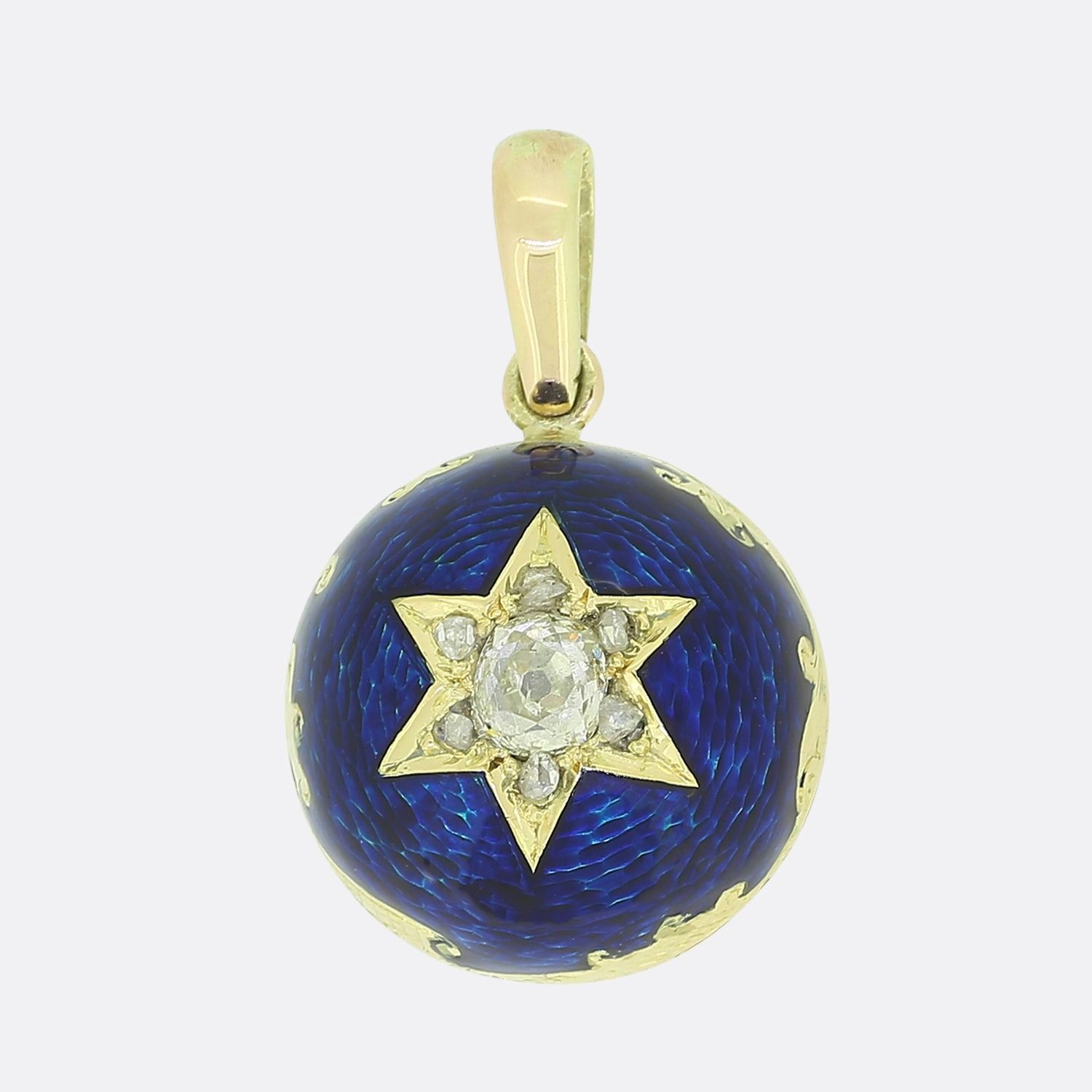 Victorian Enamel and Diamond Star Pendant Pendentif étoile en émail et diamant d&hellip;